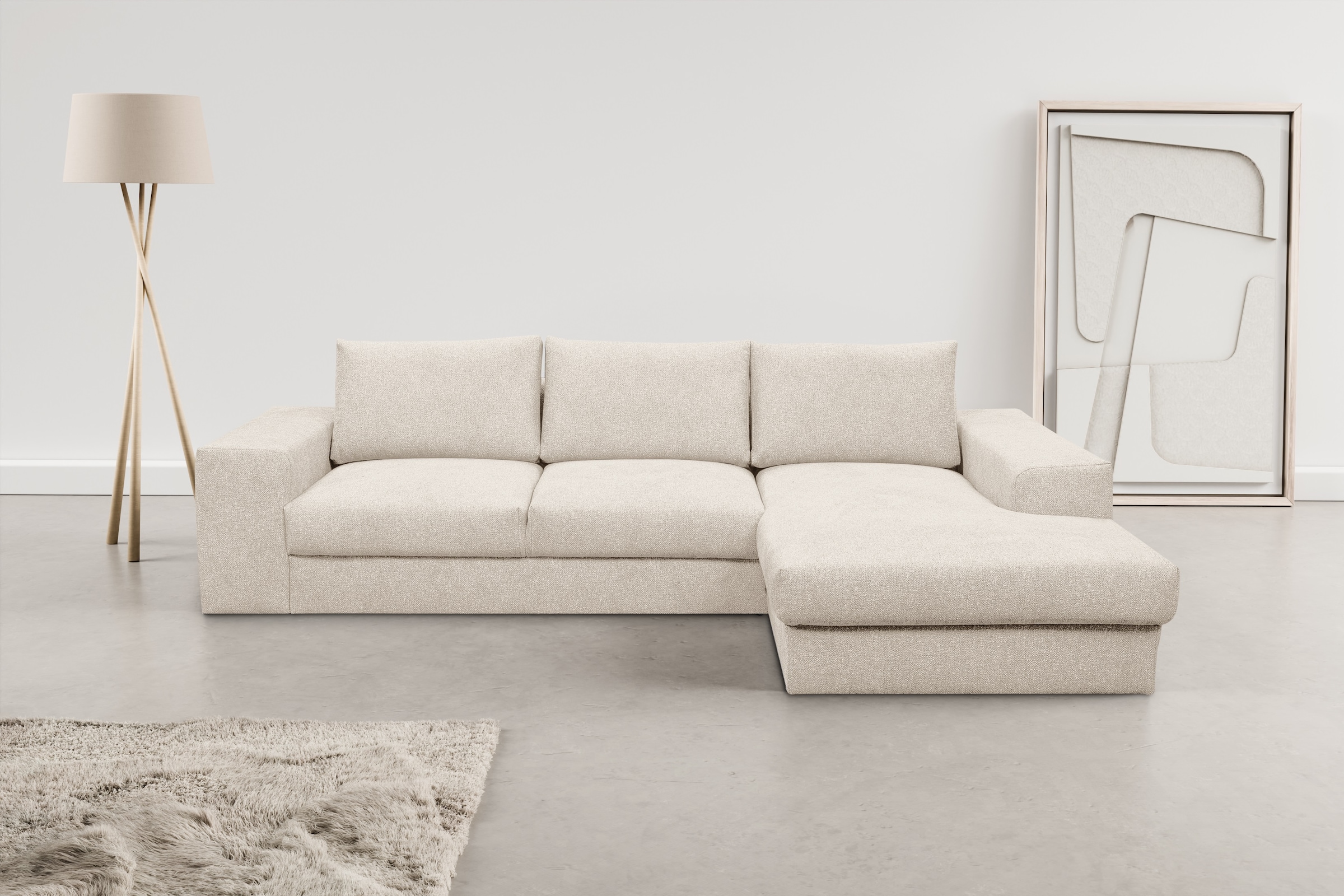 WERK2 Ecksofa "Rozzana", Design Ecksofa mit hohem Komfort in trendig-weiche günstig online kaufen