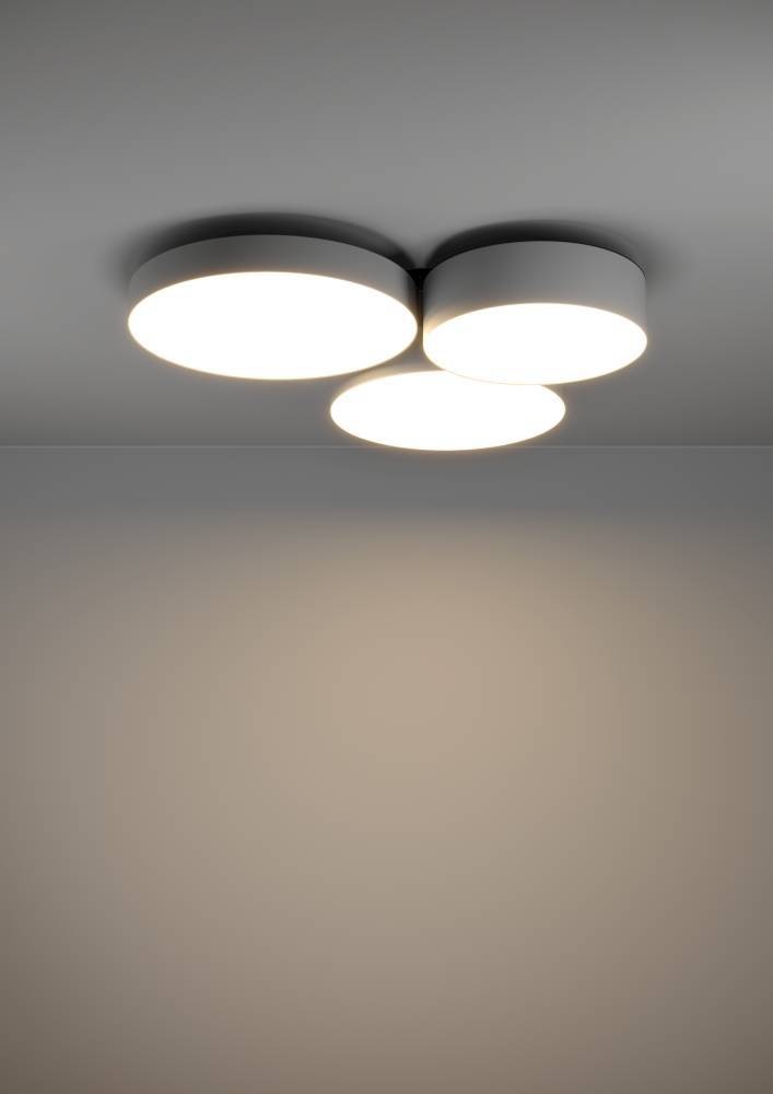 EGLO Deckenleuchte »BARBANO-Z Deckenlampe, grau weiß, ZigBee 3.0, Disco-Modus, Timer«, 3 flammig, Leuchtmittel LED-Modul | LED fest integriert, App und Sprachsteuerung Alexa, 60,5 x 56,5 x 9 cm, exkl. Fernbedienung