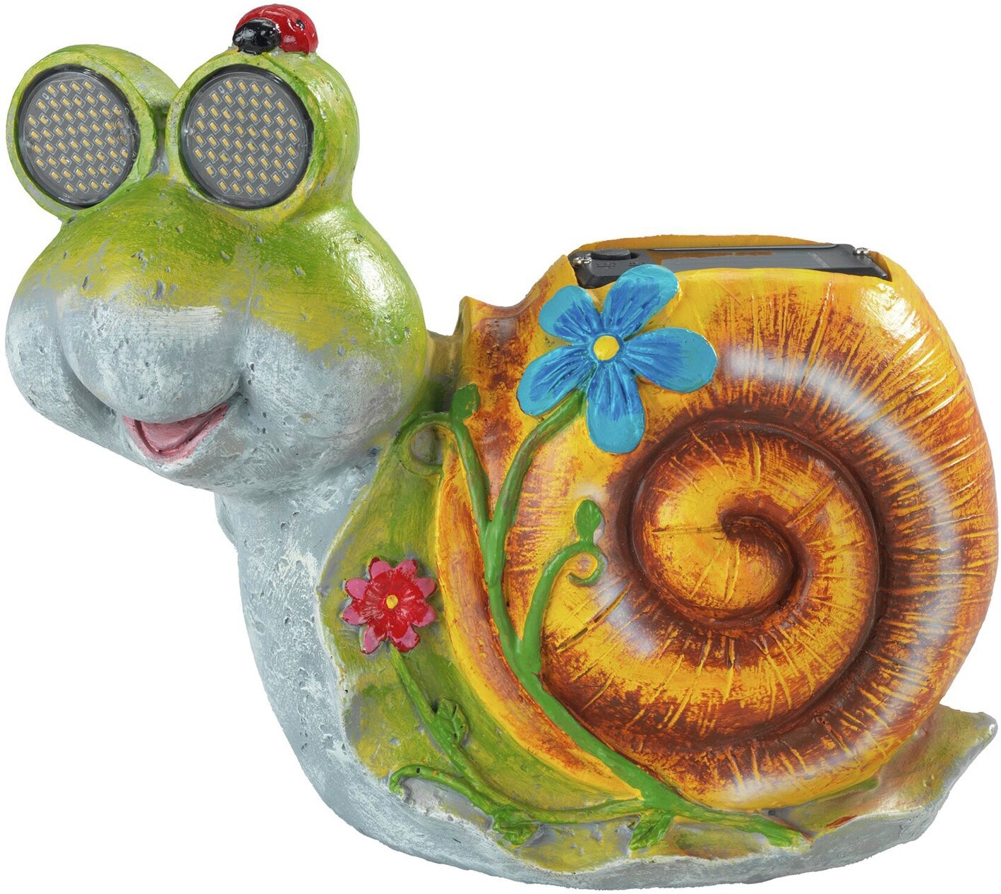 Maximex LED Dekofigur "Modell Blinky Eyes Schnecke" Warmweiß solarbetriebene Gartenfigur mit leuchtenden Augen, für Garten & Balkon