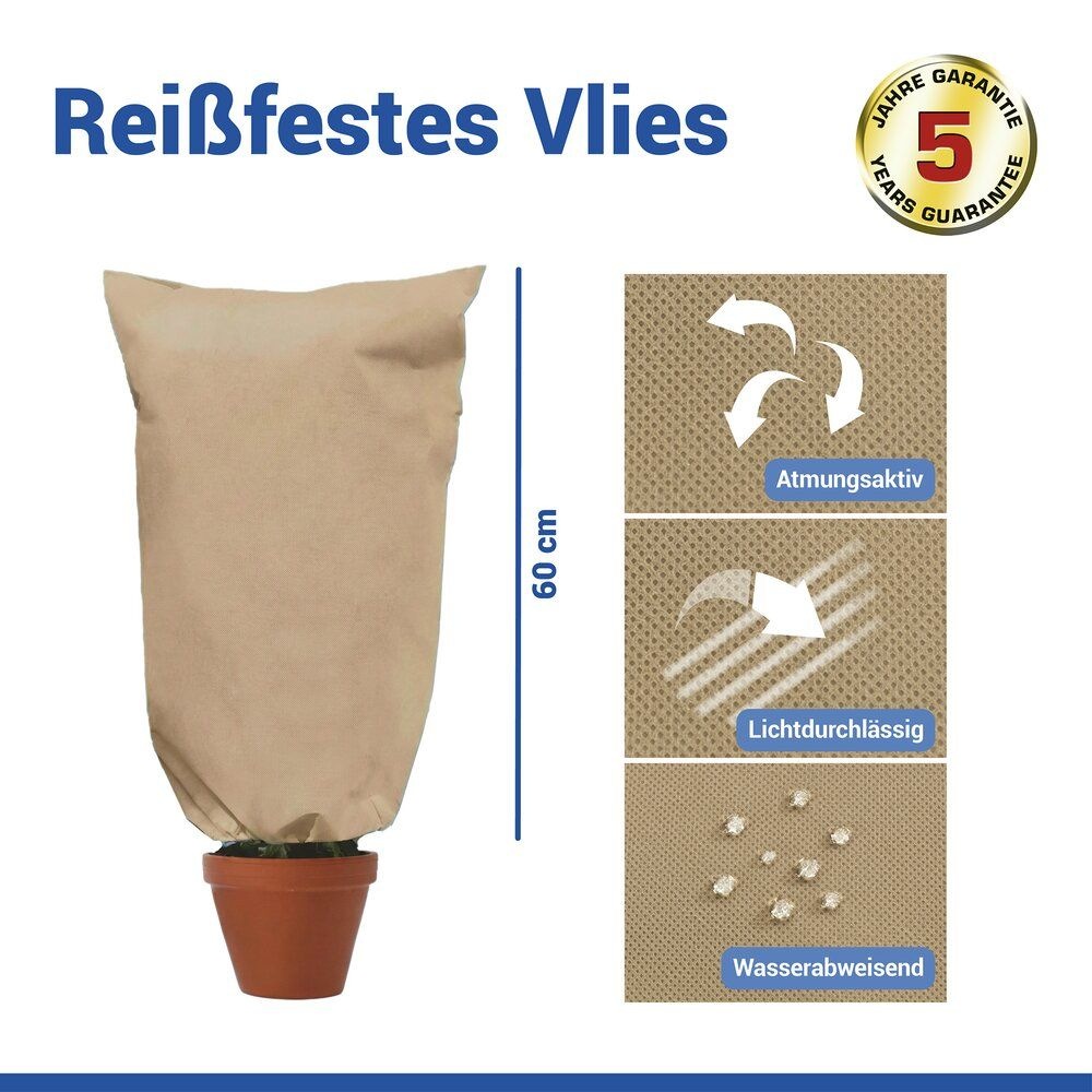 Maximex Winterschutzhaube »Pflanzenschutz-Vlies, 80x60 cm« reißfestes Vlies, mit Reißverschluss und Zugband, BxH: 80x60 cm