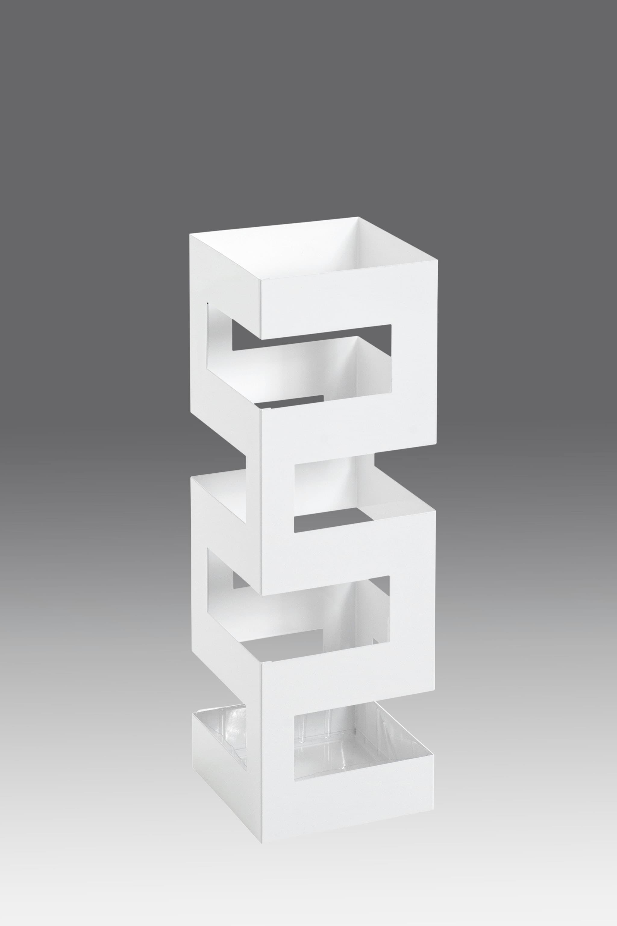 HAKU Schirmständer "Regenschirmständer, Schirmkorb" quadratisch - aus Metall Weiß - B/T/H 16/16/48 cm