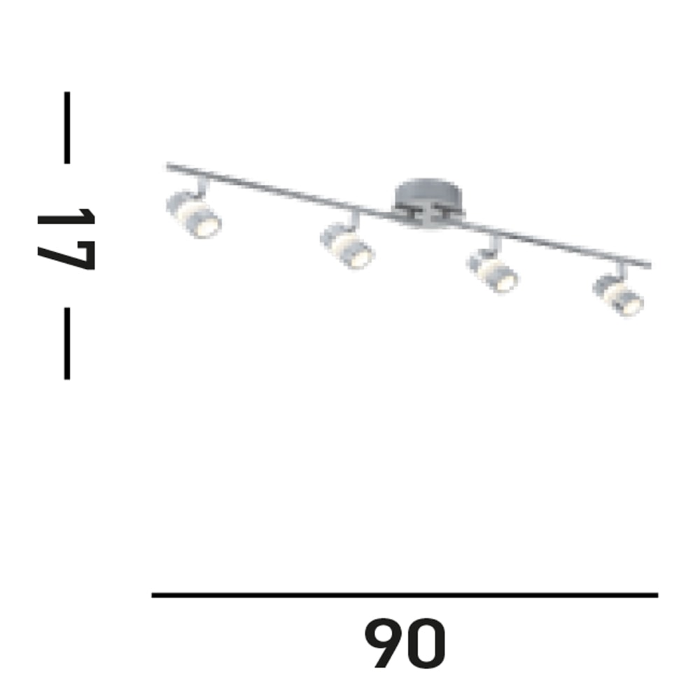 Searchlight Deckenstrahler »Bubbles 4Lt Split Bar Spotlight - Chrome & Bubble Acrylic« LED-Modul 1 Stk. Warmweiß