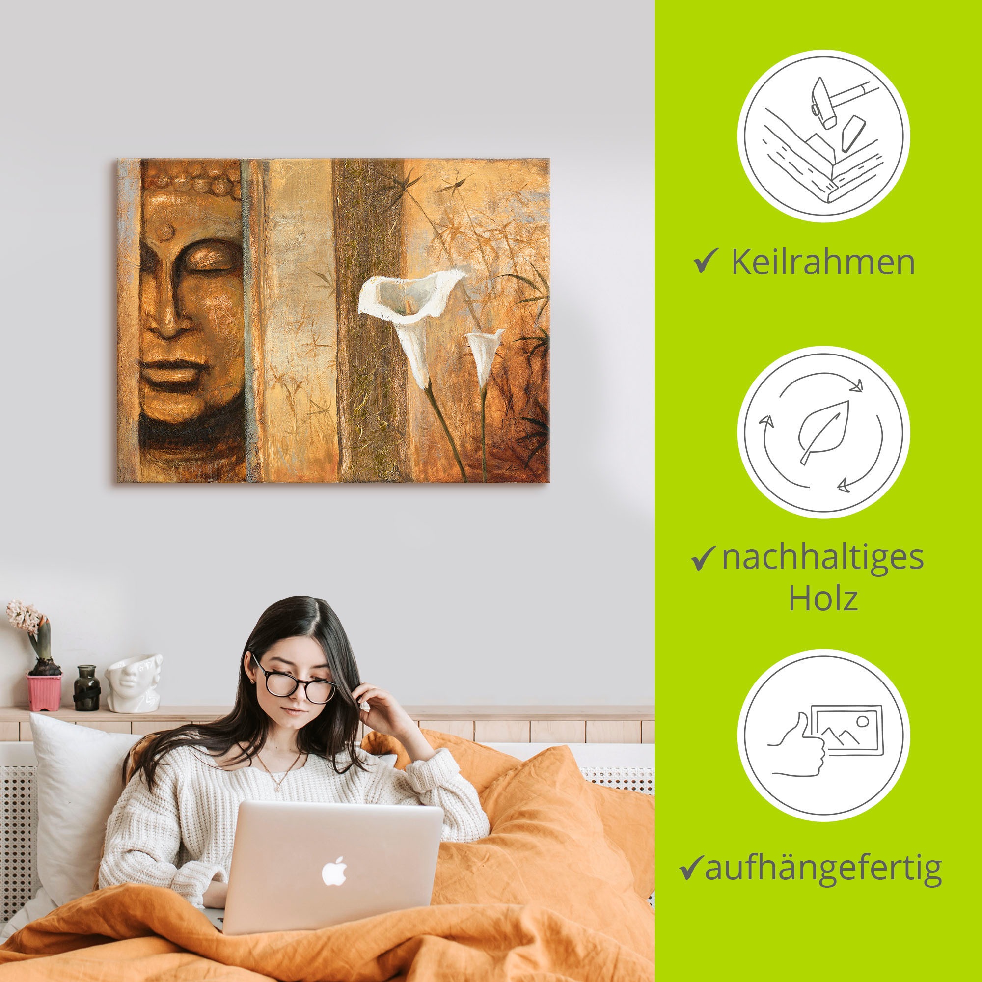 Artland Leinwandbild »Wahrnehmung«, Religion, (1 St.), auf Keilrahmen gespannt