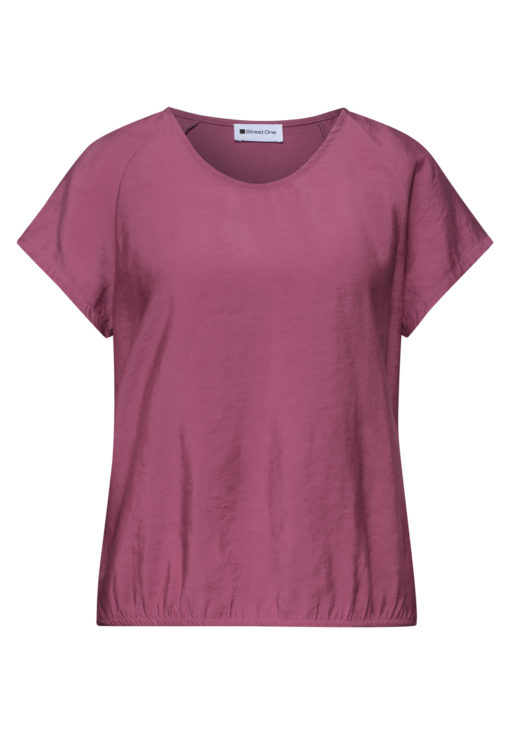 STREET ONE T-Shirt mit abgerundetem V-Ausschnitt