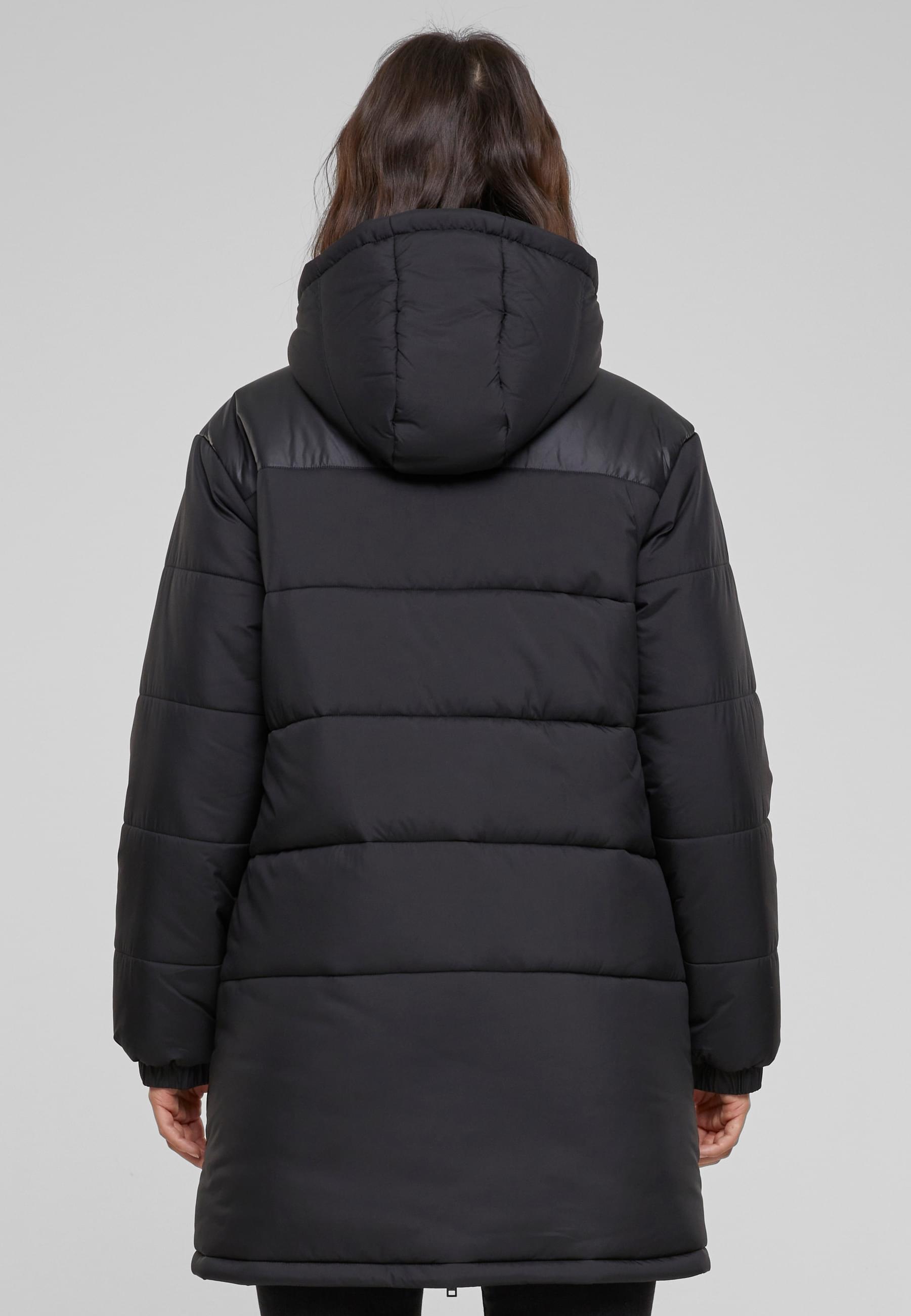 URBAN CLASSICS Winterjacke »Urban Classics Damen Ladies Hooded Mixed Puffer Coat« 1 Stk. tlg. ohne Kapuze