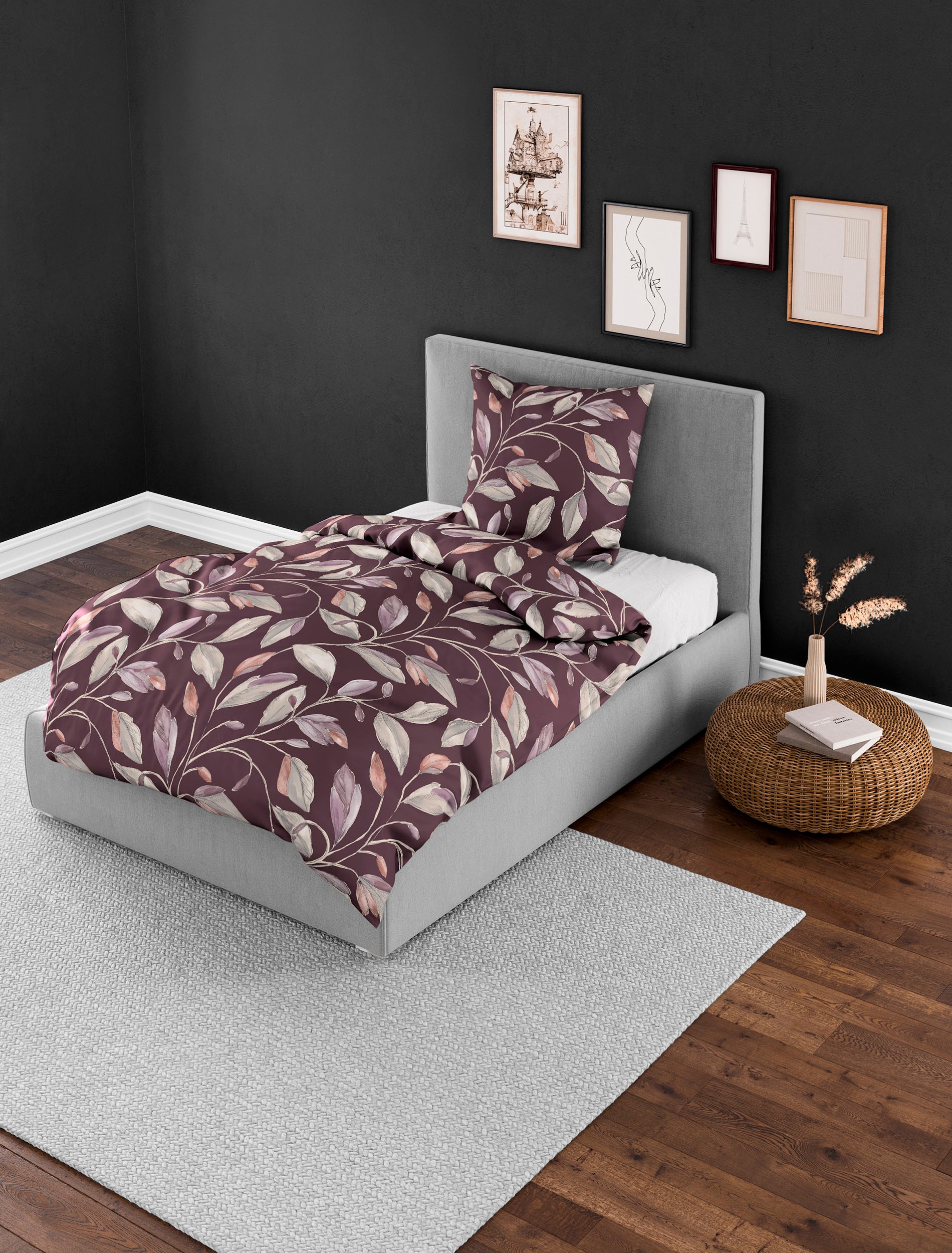 BIERBAUM Bettwäsche "4009" 2 Stk. Mako-Satin, 100 % Baumwolle, pflegeleicht günstig online kaufen