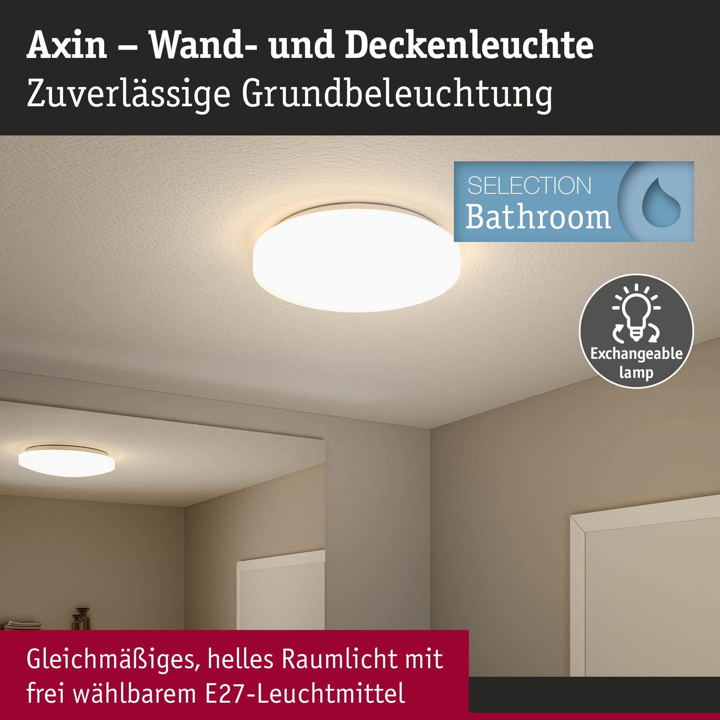 Paulmann Deckenleuchte »Axin IP44 E27 230V max. 2x18W Weiß« E27 1 Stk. dimmbar