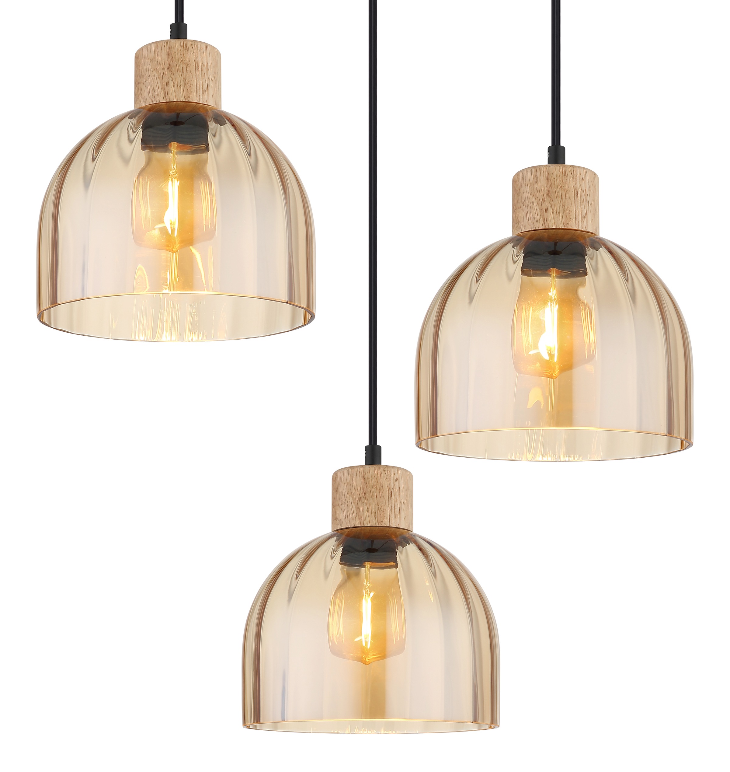 GLOBO LIGHTING Hängeleuchte »SWANSON« E27 1 Stk. Hängeleuchte mit Glas amber, warmes Licht, stilvoll elegant