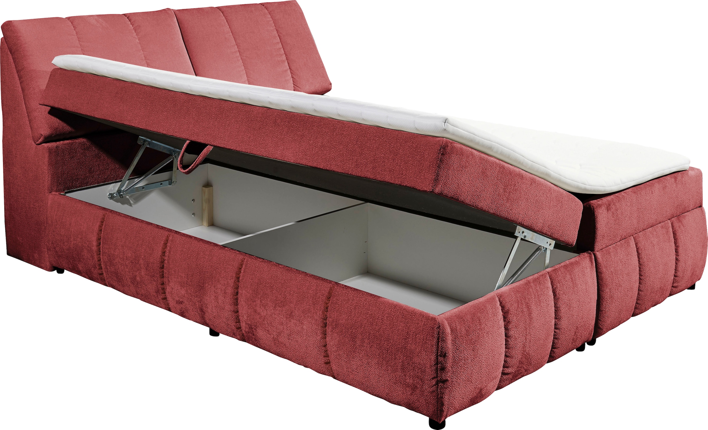 ED EXCITING DESIGN Boxbett »Valencia«, inkl. Bettkasten und Stauraum im Kopfteil