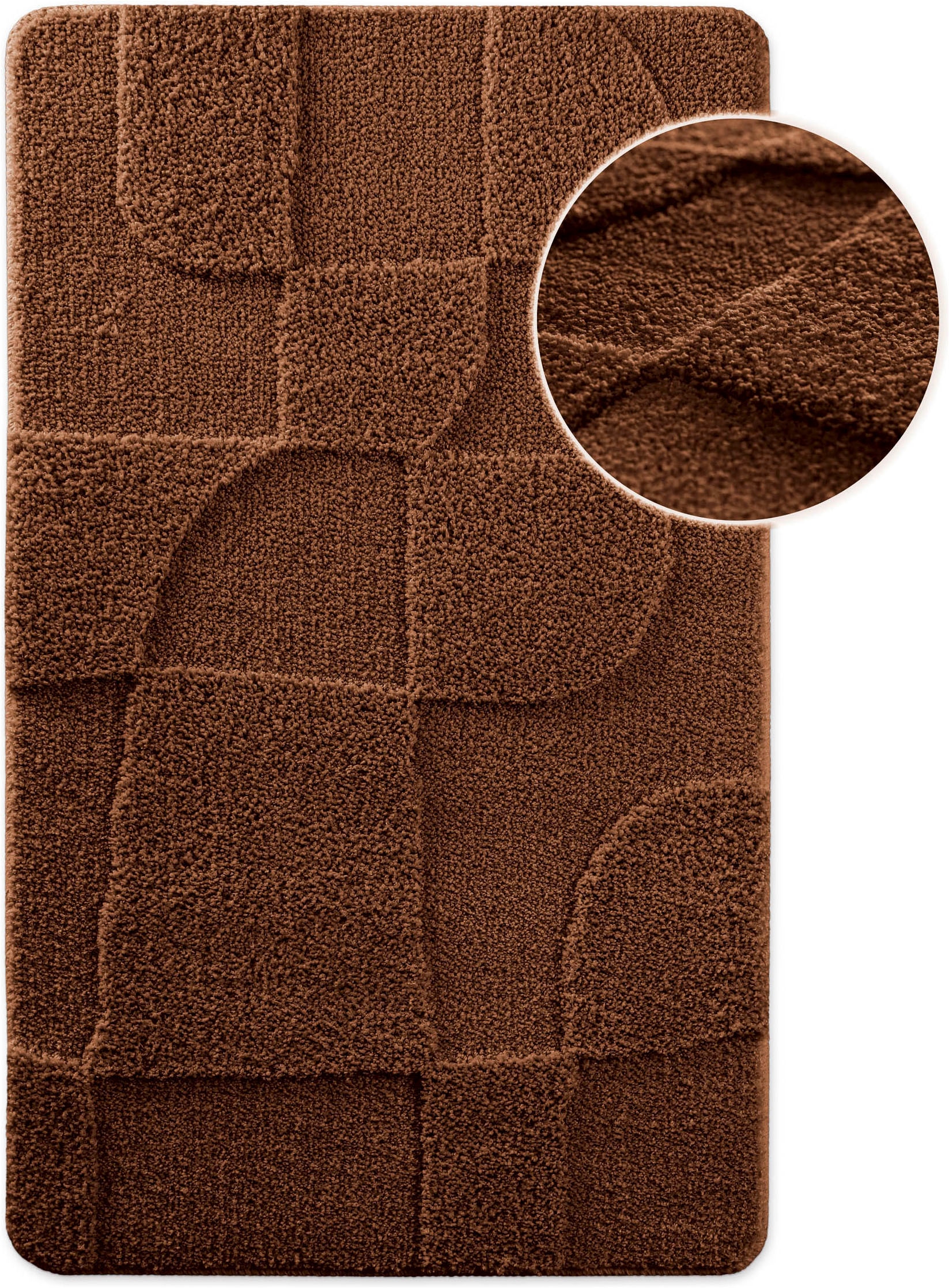 Wecon home Badematte »Davie« Höhe 25 mm rutschhemmend beschichtet schnell trocknend Badteppich, Hoch-Tief-Effekt, weich, rutschhemmend, waschbar, getuftet