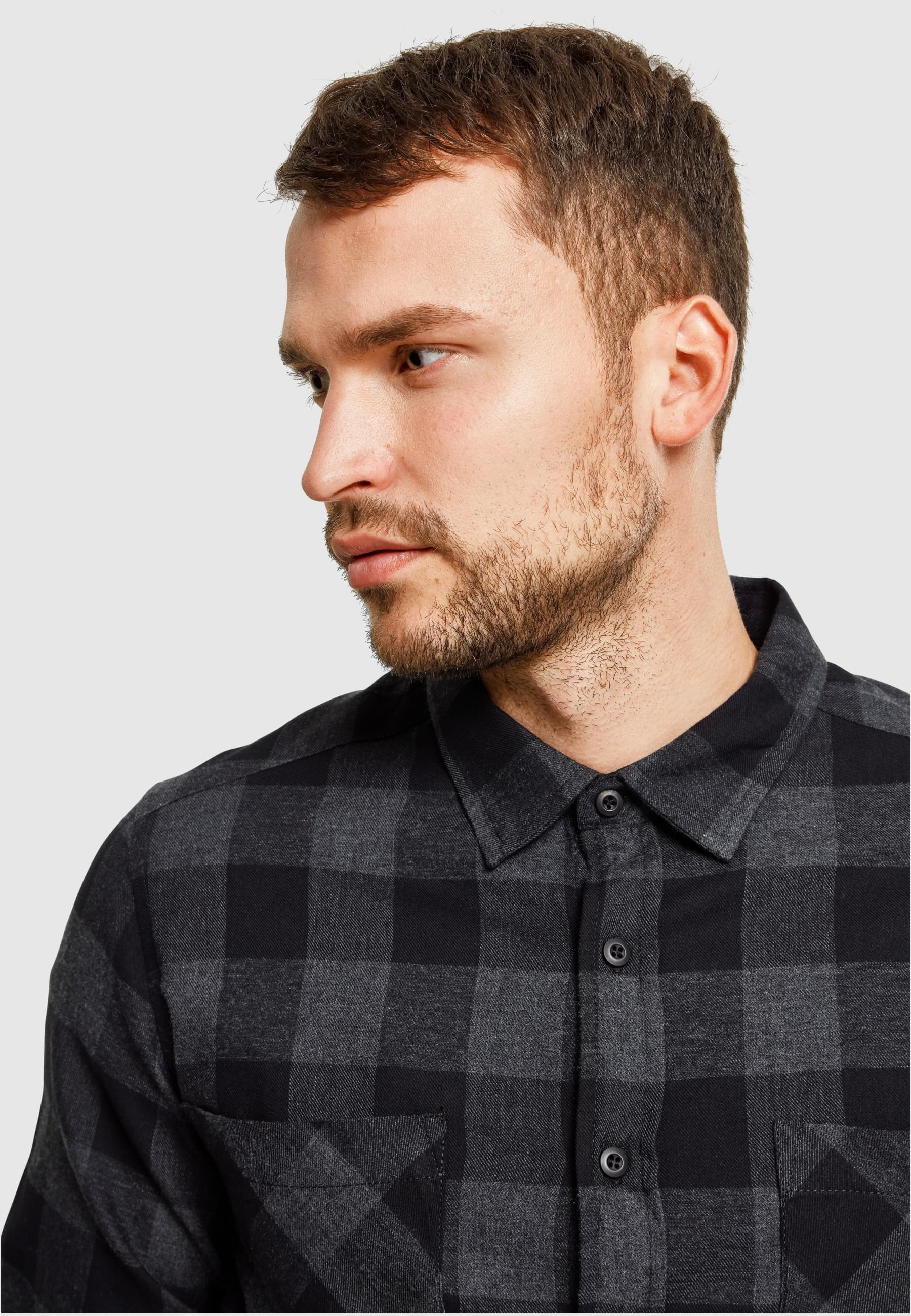 URBAN CLASSICS T-Shirt »Urban Classics Herren Checked Flanell Shirt«, (1 tlg.)