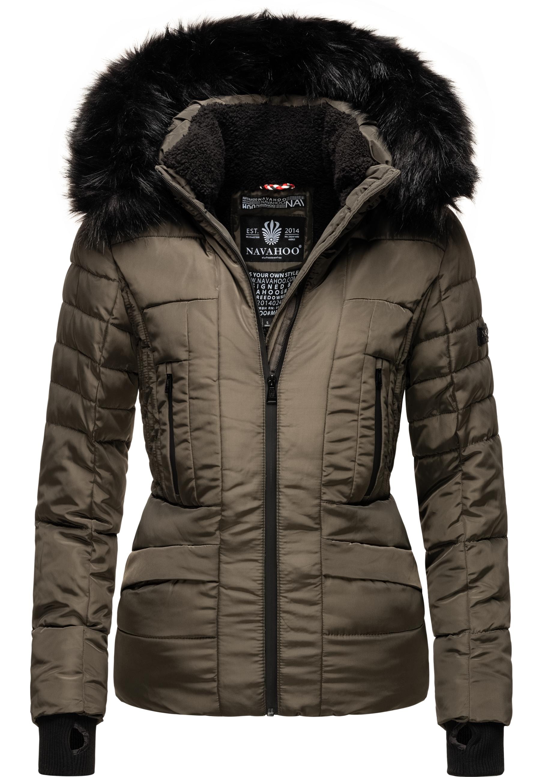 Navahoo Steppjacke "Adele" mitKapuze hochwertige Winterjacke mit edler Kuns günstig online kaufen