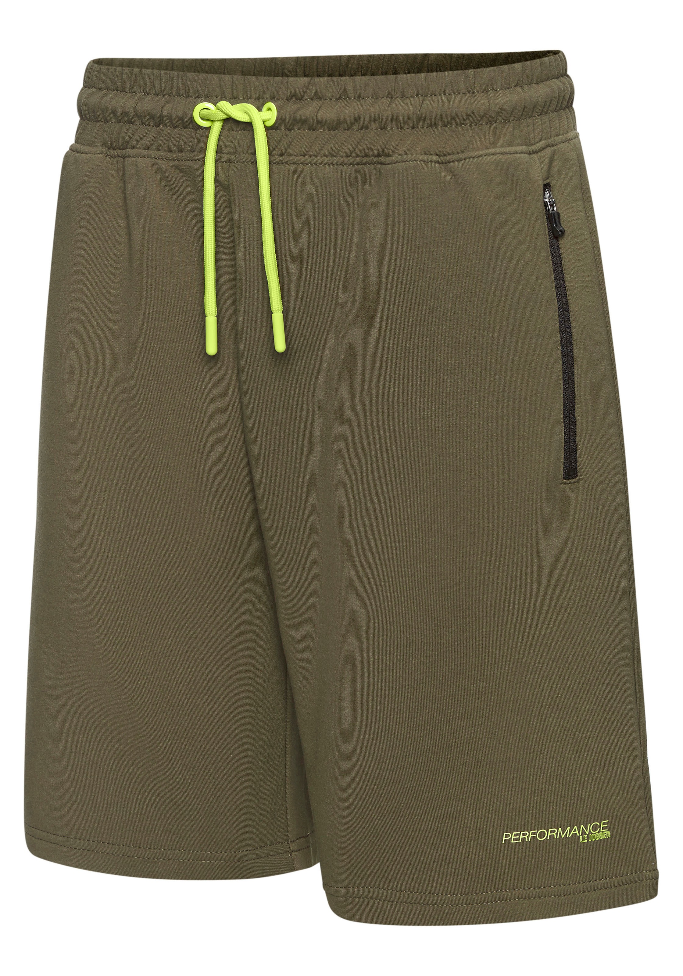Le Jogger Performance Funktionsshorts  Perfomance Shorts mit Kontrast-Kordel und Reißverschlusstaschen