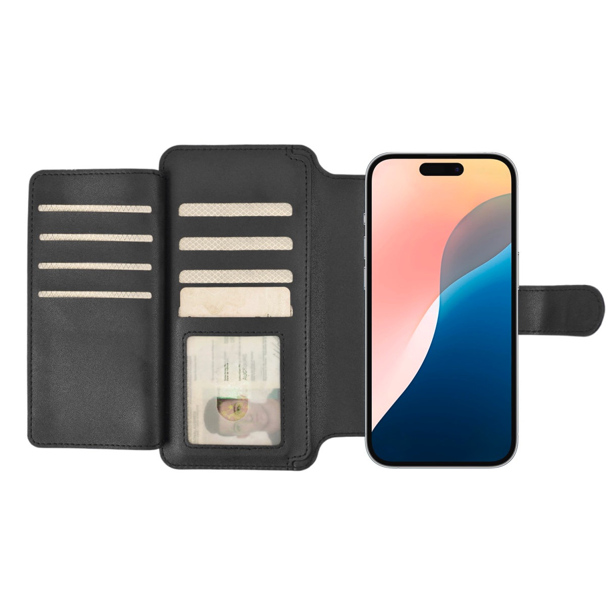 4smarts Flip Case »Universal Magnet Wallet CoinCaddy XL«, MagSafe UltiMag Portemonnaie, RFID Schutz, iPhone 12, 13, 14, 15 Serie