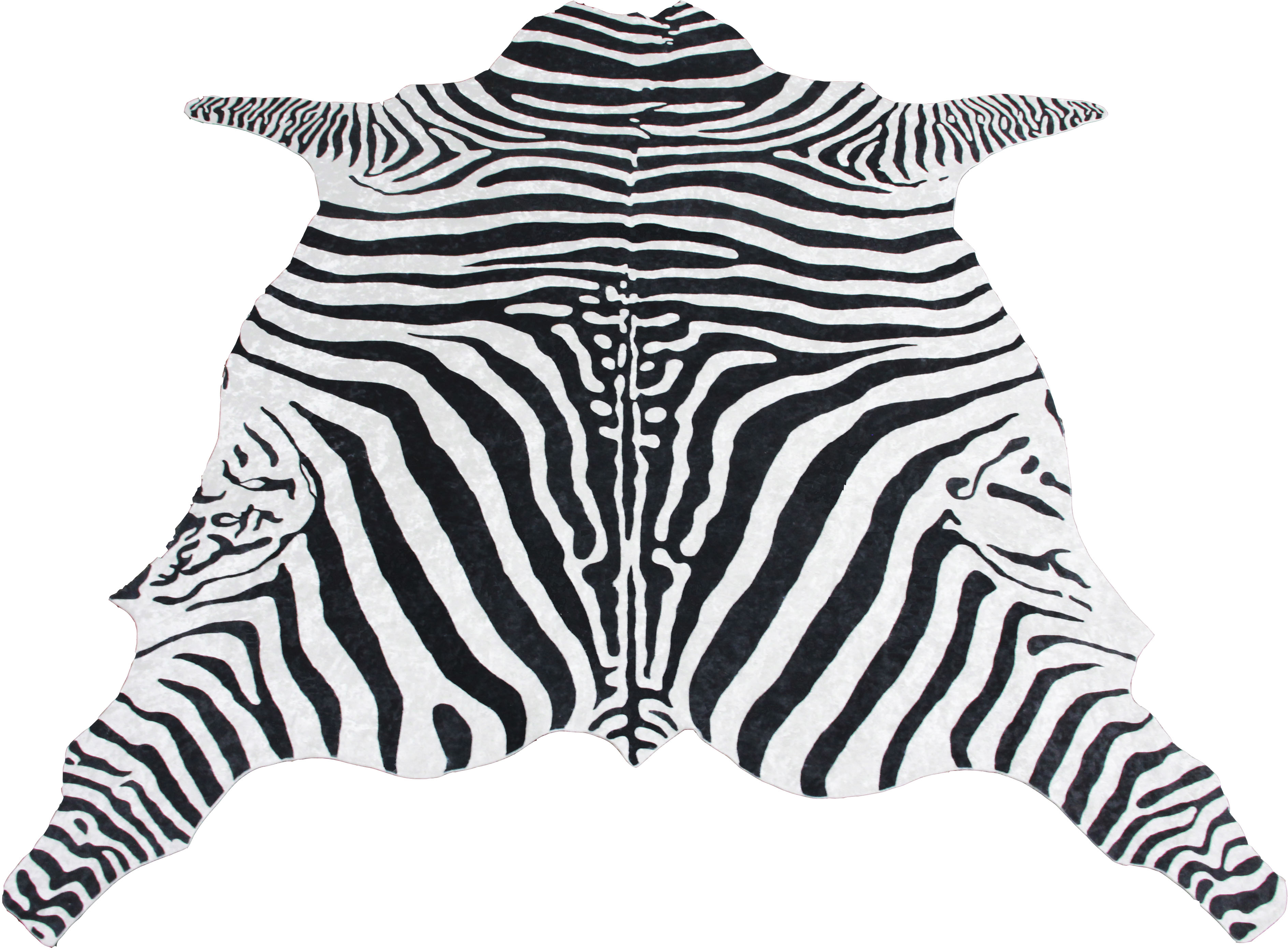 Bruno Banani Teppich Zebra, tierfellförmig, 6 mm Höhe, Druckteppich in Fellform, Zebra-Optik, Wohnzimmer schwarz-weiß Teppiche