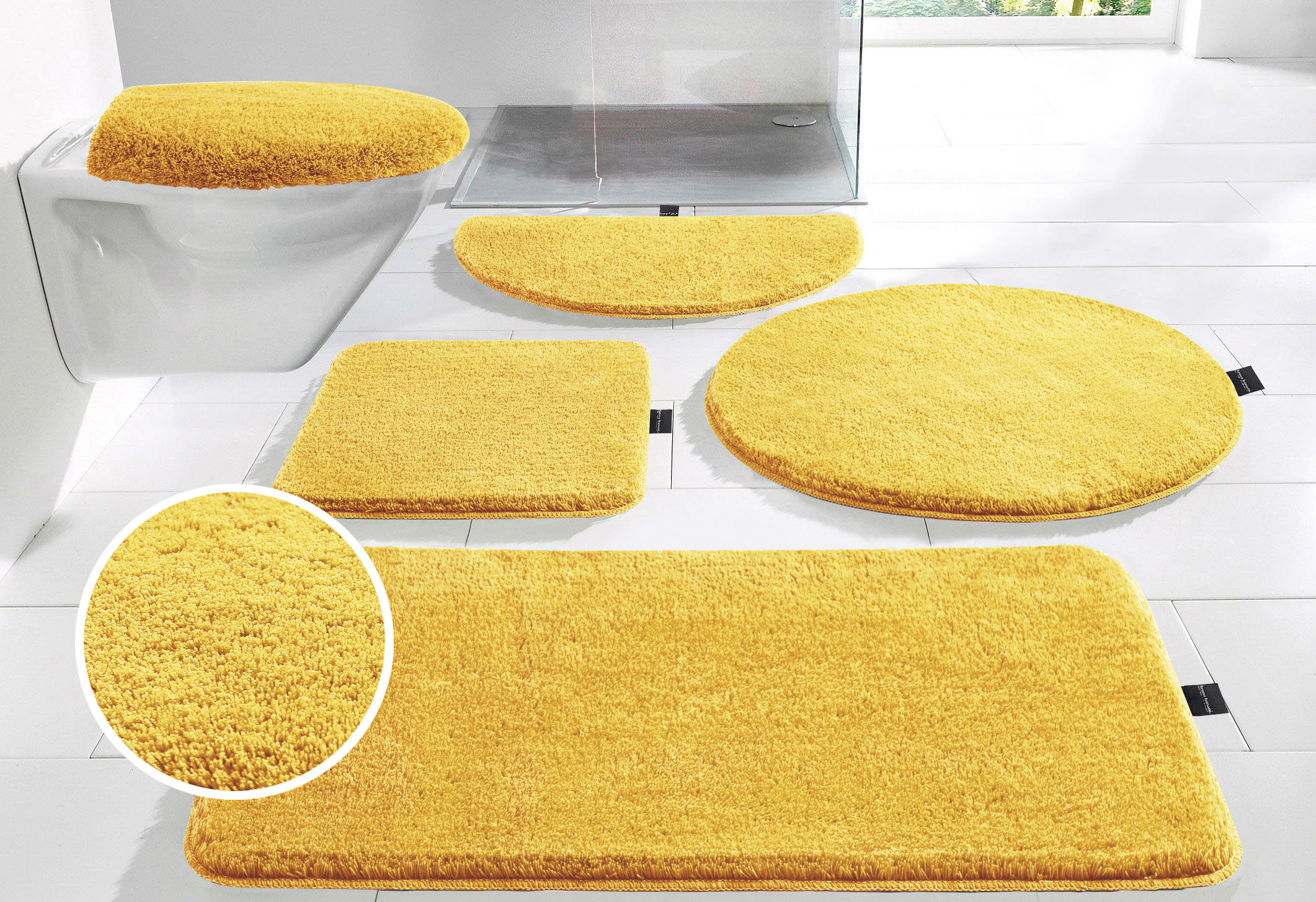 Bruno Banani "Lana, Standard & Premium Qualität, 25 mm oder 30 mm Höhe" rutschhemmend beschichtet fußbodenheizungsgeeignet schnell trocknend strapazierfähig Badteppich, Badematten, unifarben, auch als 3 teiliges Set & rund