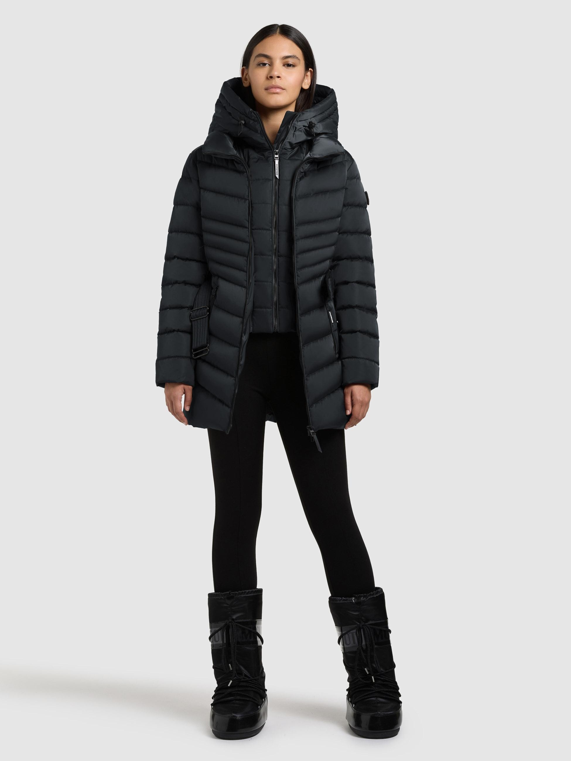 khujo Kurzmantel »Kina« Gesteppter Damen Mantel mit abnehmbarem Taillengürtel