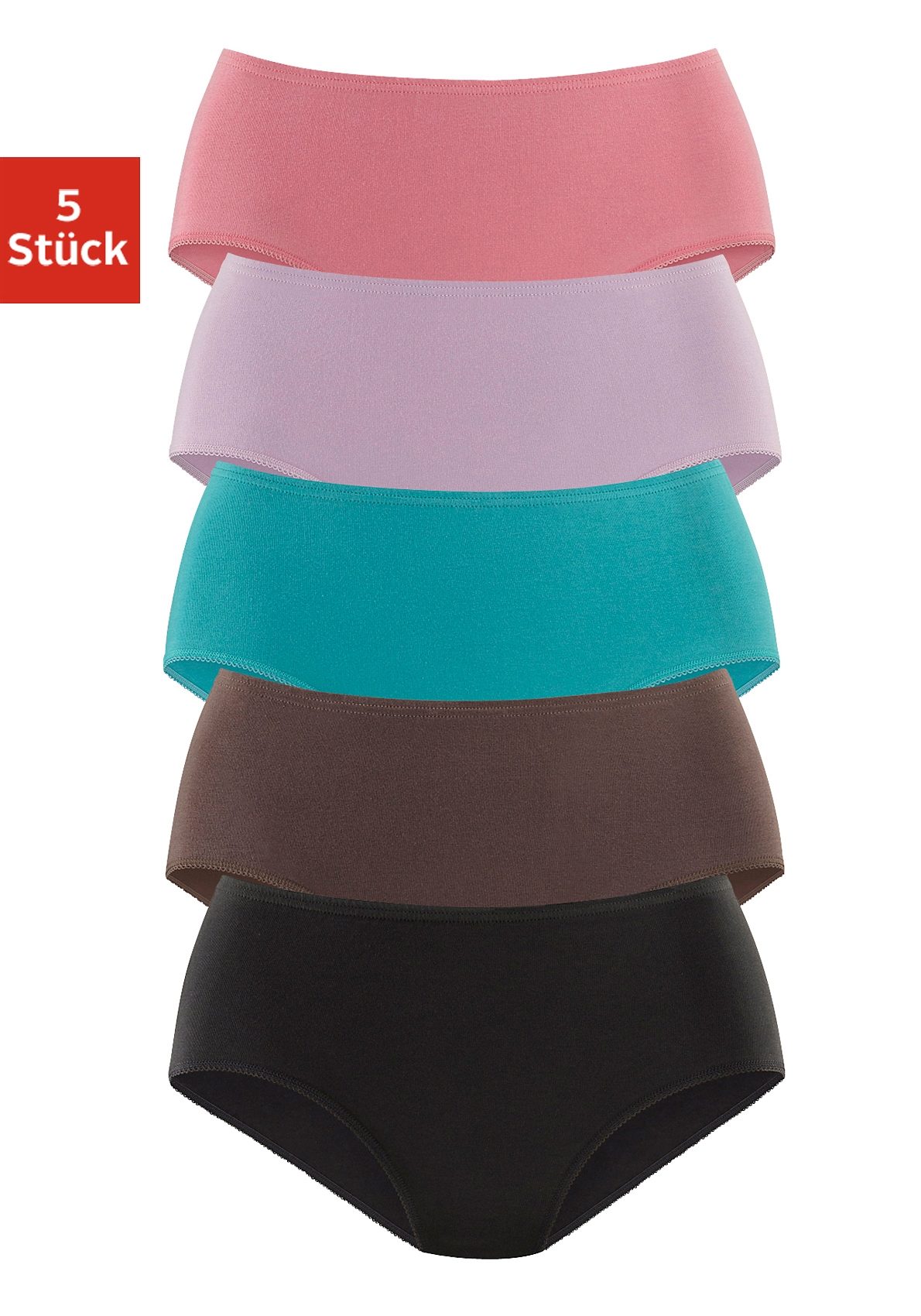 petite fleur by Lascana Hüftslip 5er-Pack, aus elastischer Baumwolle