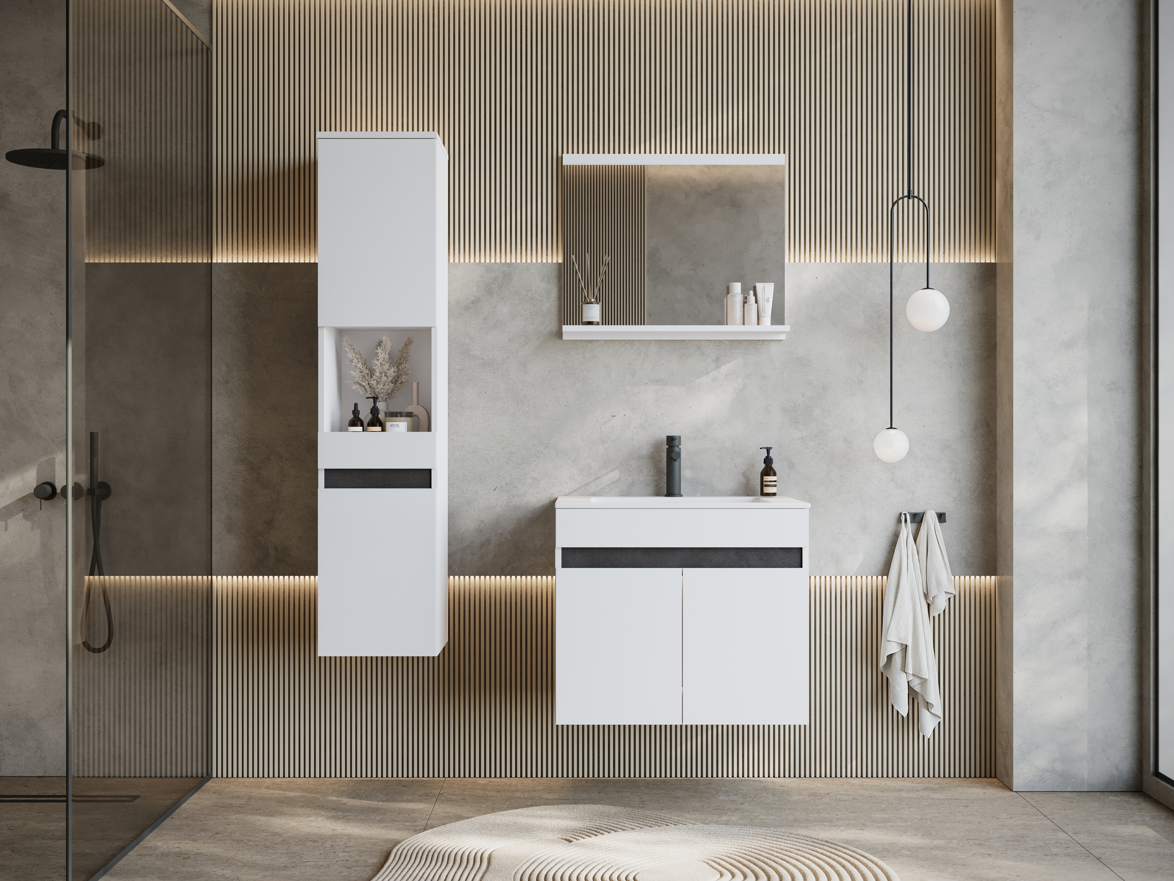 Thumbnail - welltime Badmöbel-Set "COIN" Set, 3 Stk. tlg.