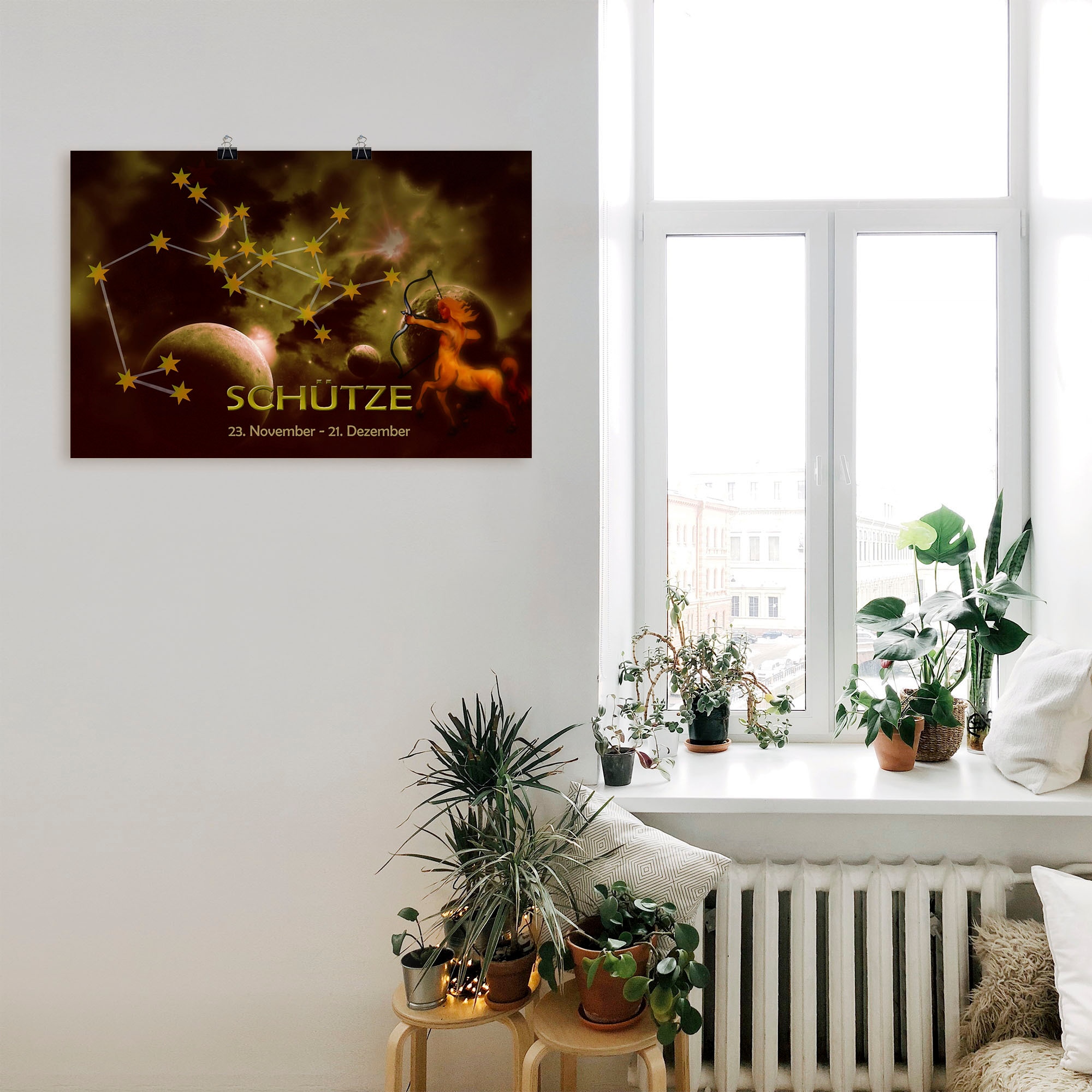 Artland Wandbild »Sternzeichen - Schütze«, Bilder von Sternzeichen, (1 St.), als Alubild, Outdoorbild, Poster in verschied. Größen