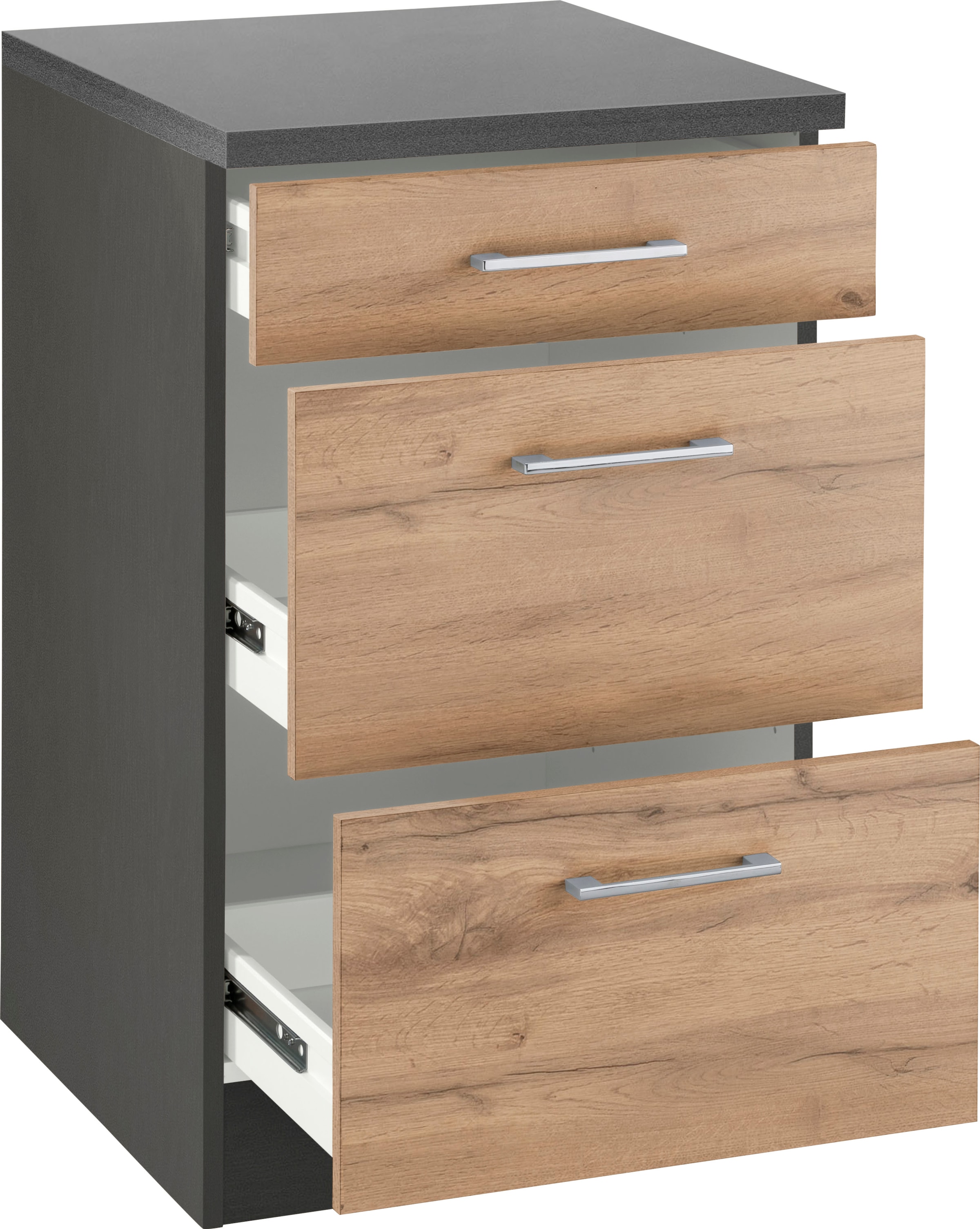 Thumbnail - KOCHSTATION Auszugsunterschrank "KS-Colmar", 50 cm, mit Metallgriff, alles sofort greifbar dank zwei großer Auszüge
