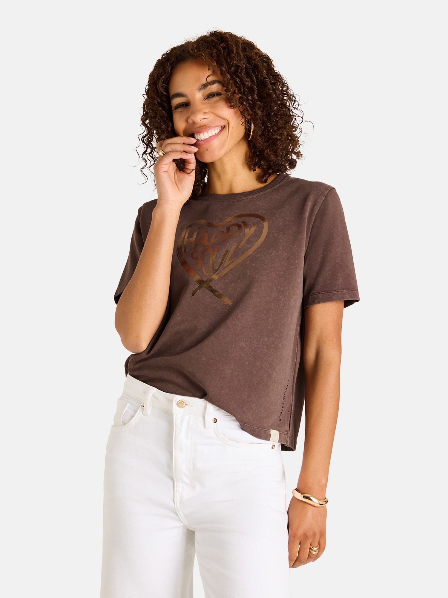 Lieblingsstück Rundhalsshirt "CosimaL" mit Frontprint, Baumwoll-Mix