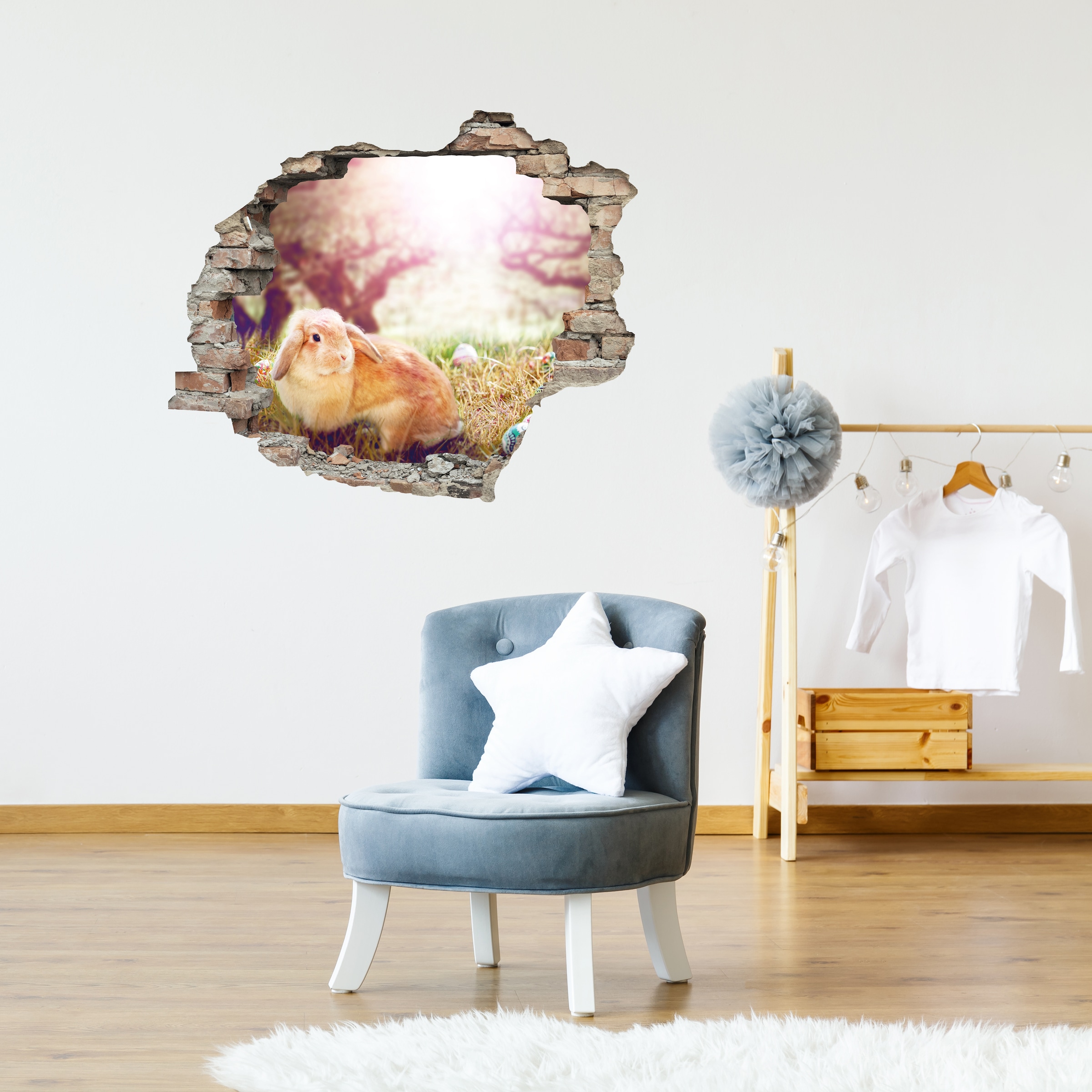queence 3D-Wandtattoo "Hase mit Schlappohren" Selbstklebender Wandsticker O günstig online kaufen