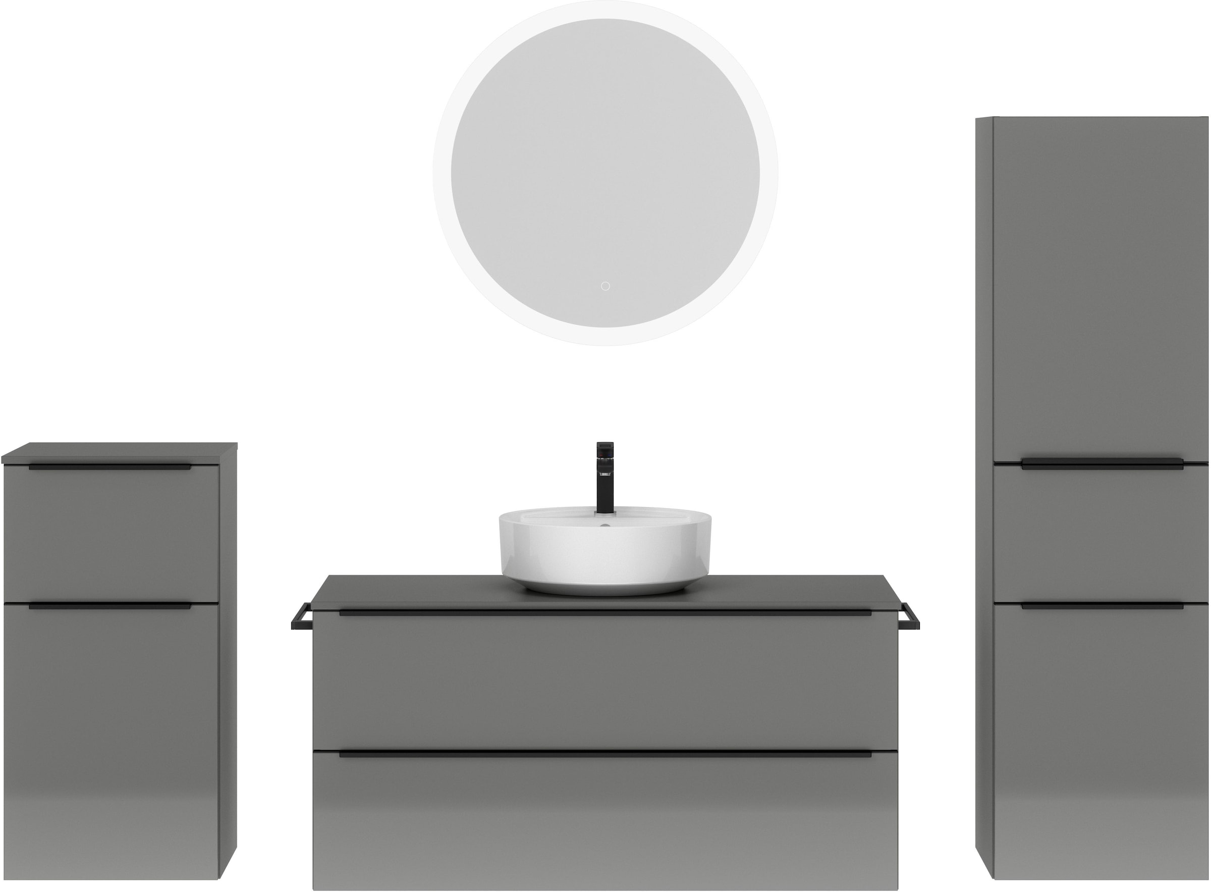 nobilia Badmöbel-Set "Alvene", (4 St., vormontiert, mit Soft-Close), Hochgl günstig online kaufen