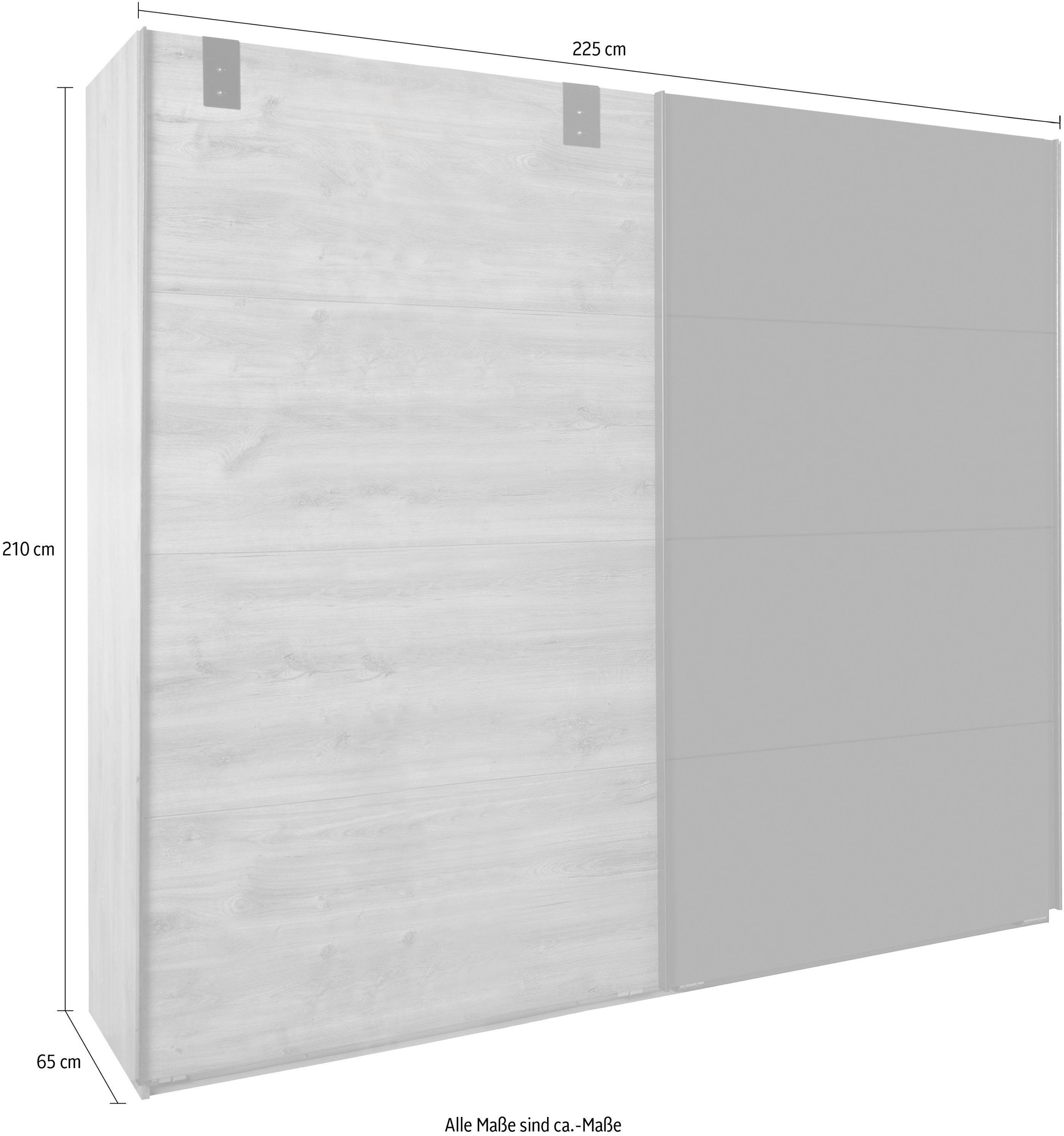 Wimex Schwebetürenschrank »Malmö, Kleiderschrank wahlweise mit oder ohne Spiegel«, Kleiderschrank im Industrial Design, 225 oder 270cm breit