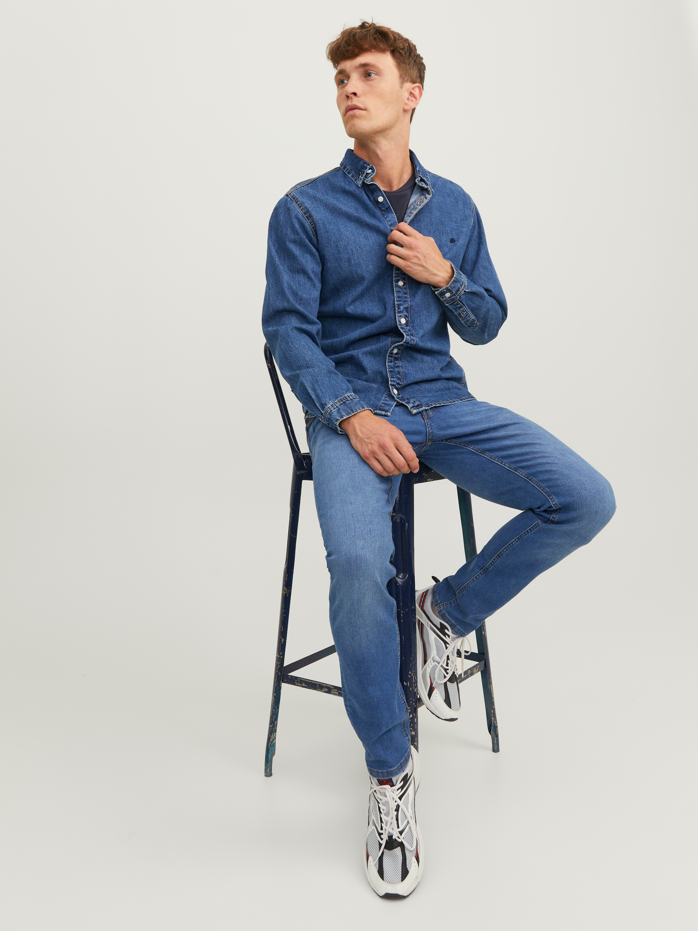 Jack & Jones Slim-fit-Jeans »JJIGLENN mit Used-Look und Stretchkomfort« Abriebeffekte, modisch, slim fit, Baumwollmischung