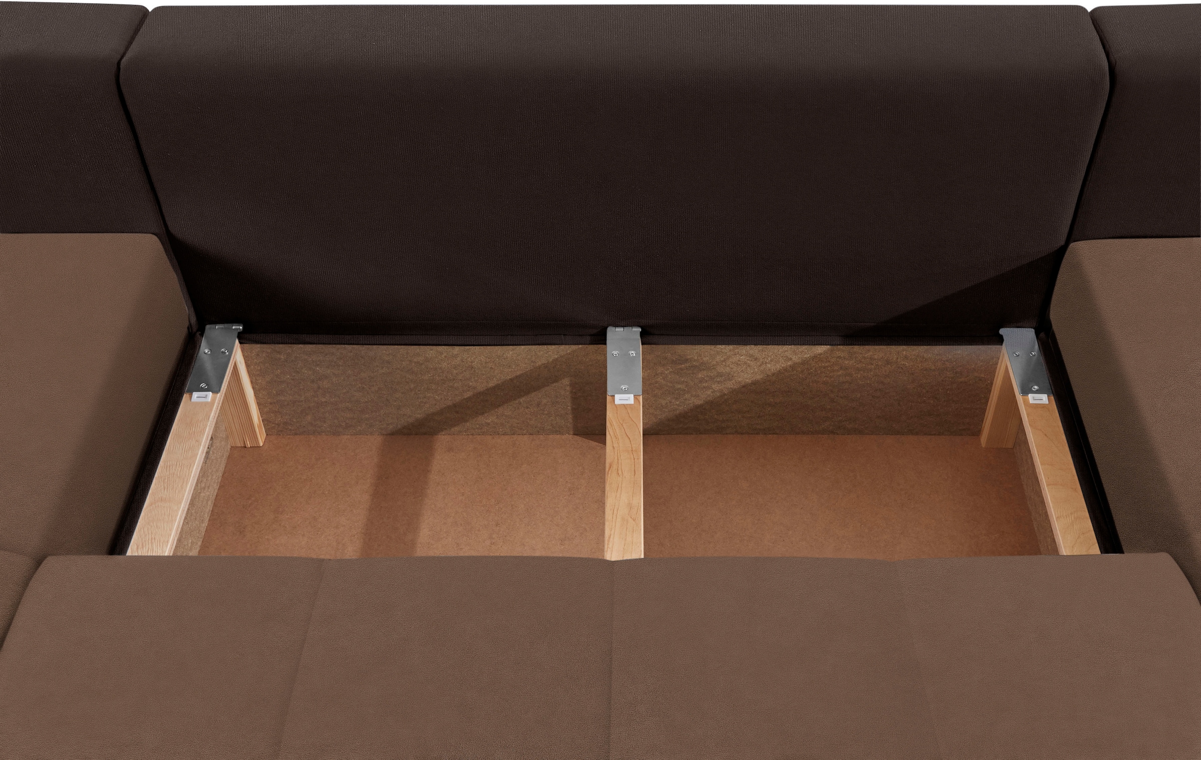 COLLECTION AB Wohnlandschaft »XXL-Josy U-Form, Breite 333 cm, mit 2 Recamieren 77 & 97 cm«, inkl. Bettfunktion, Bettkasten, mit 5 gleich großen Rückenkissen