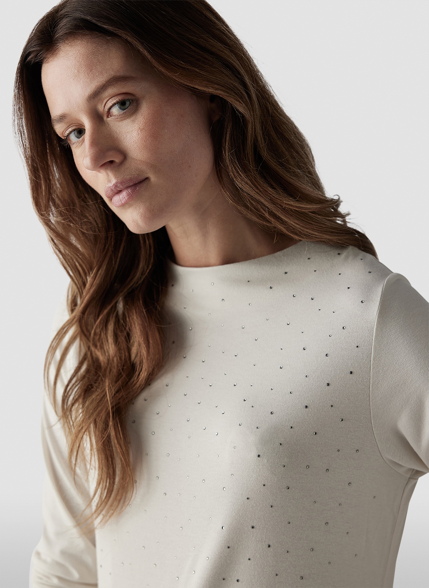 LeComte Print-Shirt »LeComte Elegantes Langarmshirt mit Glitzerakzenten«