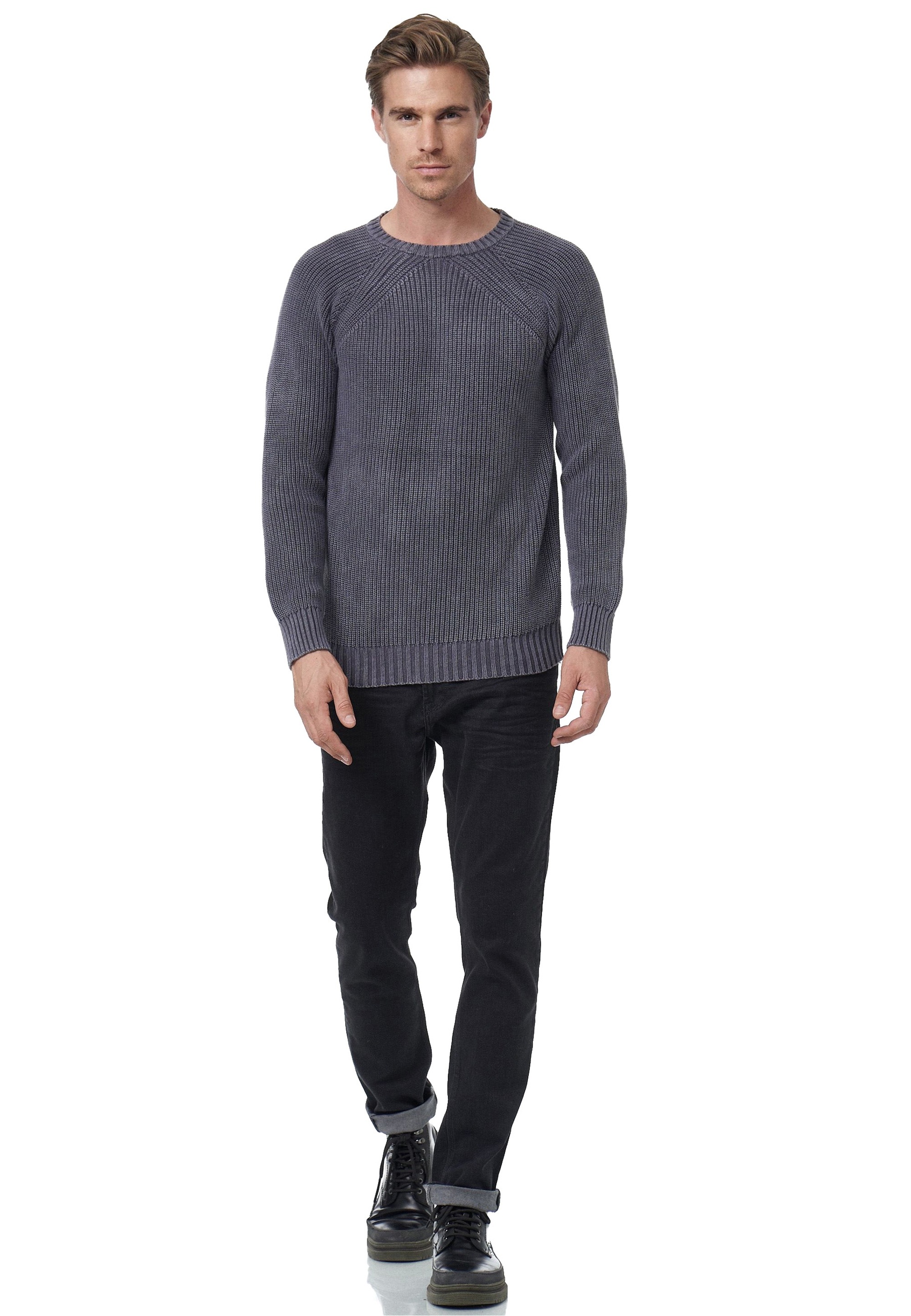 Rusty Neal Strickpullover, im einfarbigen Design