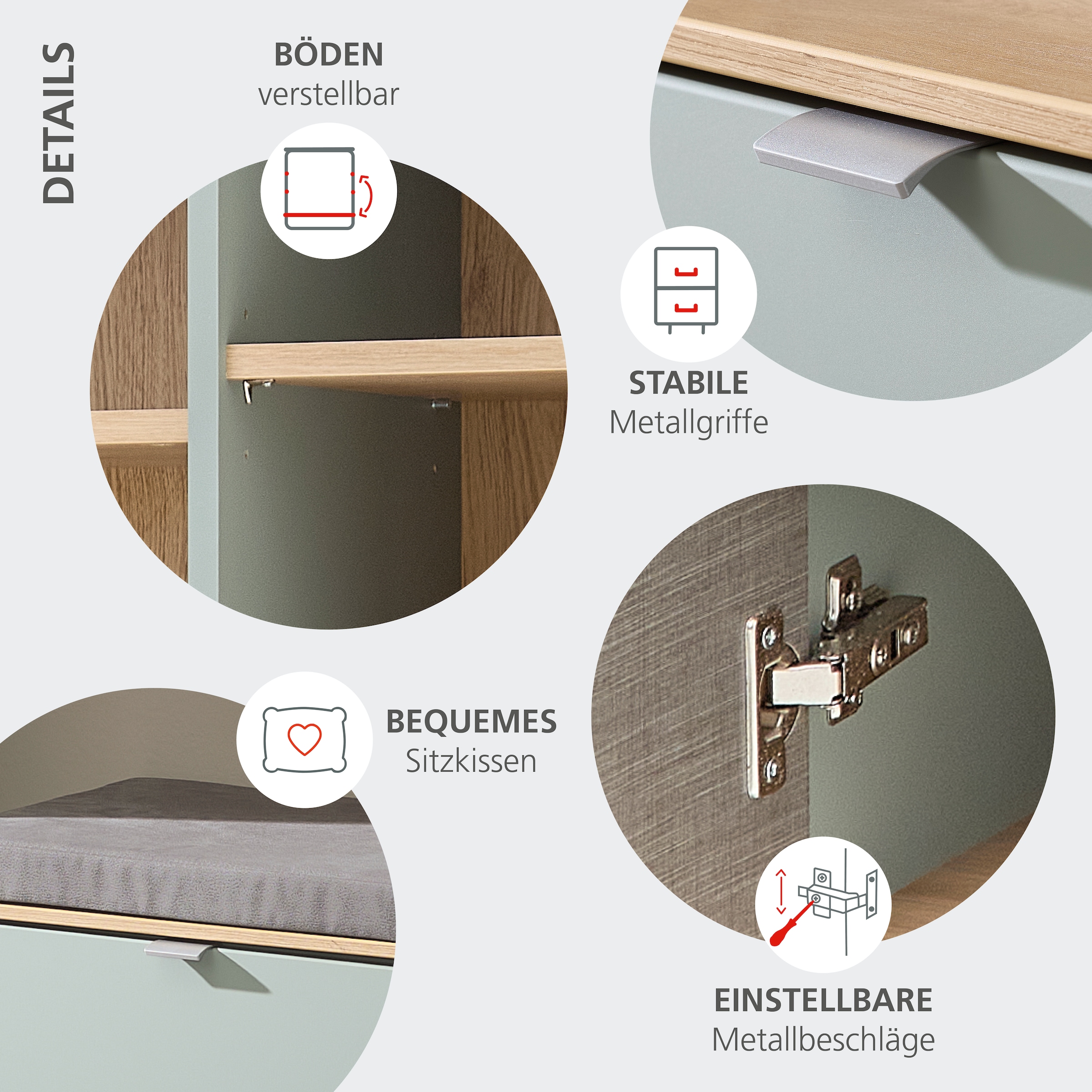 Innostyle Schuhschrank »Bari Schuhschrank, BxHxT 78x202x38 cm«, (1 St.), 2 türig, 9 Fächer, Softclose, ABS Kantenschutz