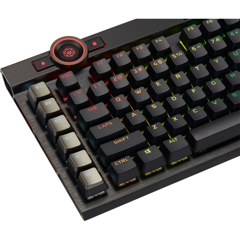 Corsair Gaming-Tastatur »Corsair K100 RGB«, (Handgelenkauflage-Multimedia-Tasten-programmierbare G-Tasten)