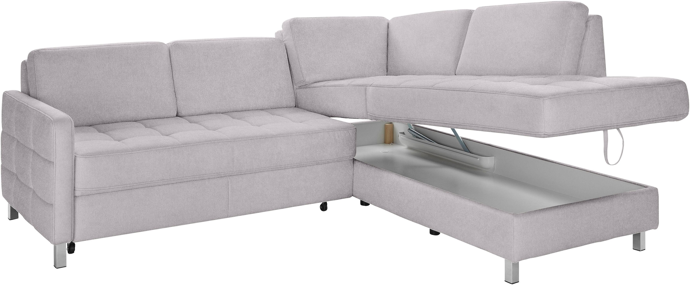 sit&more Ecksofa »Pablo L-Form«, wahlweise mit Bettfunktion und Bettkasten