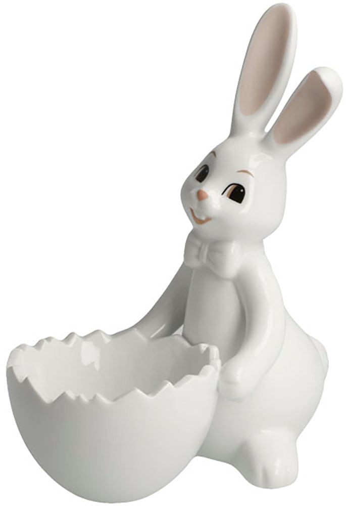 Goebel Osterhase "Figur Hase mit Schale Snow White - Sweet Boy", Osterfigur, Dekofigur, Ostern, Osterdekoration