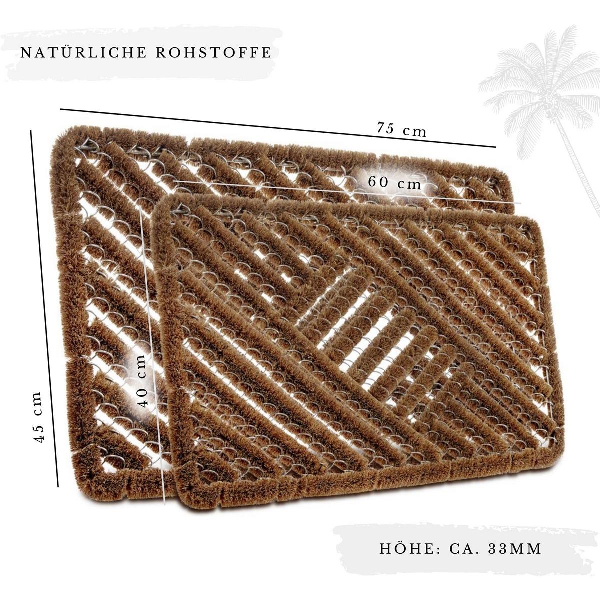 Thumbnail - HANSE Home Fußmatte "Grid Brushes Mat, Türmatte", rechteckig, 33 mm Höhe, Gitter, Robust, Bürsten, Innen, Außen, Schmutz...