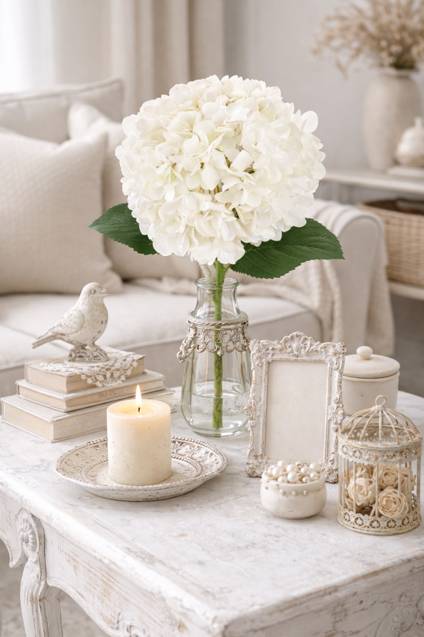 I.GE.A. Kunstblume "Künstliche Hortensie" Einzelblume Stielblume Seidenblum günstig online kaufen