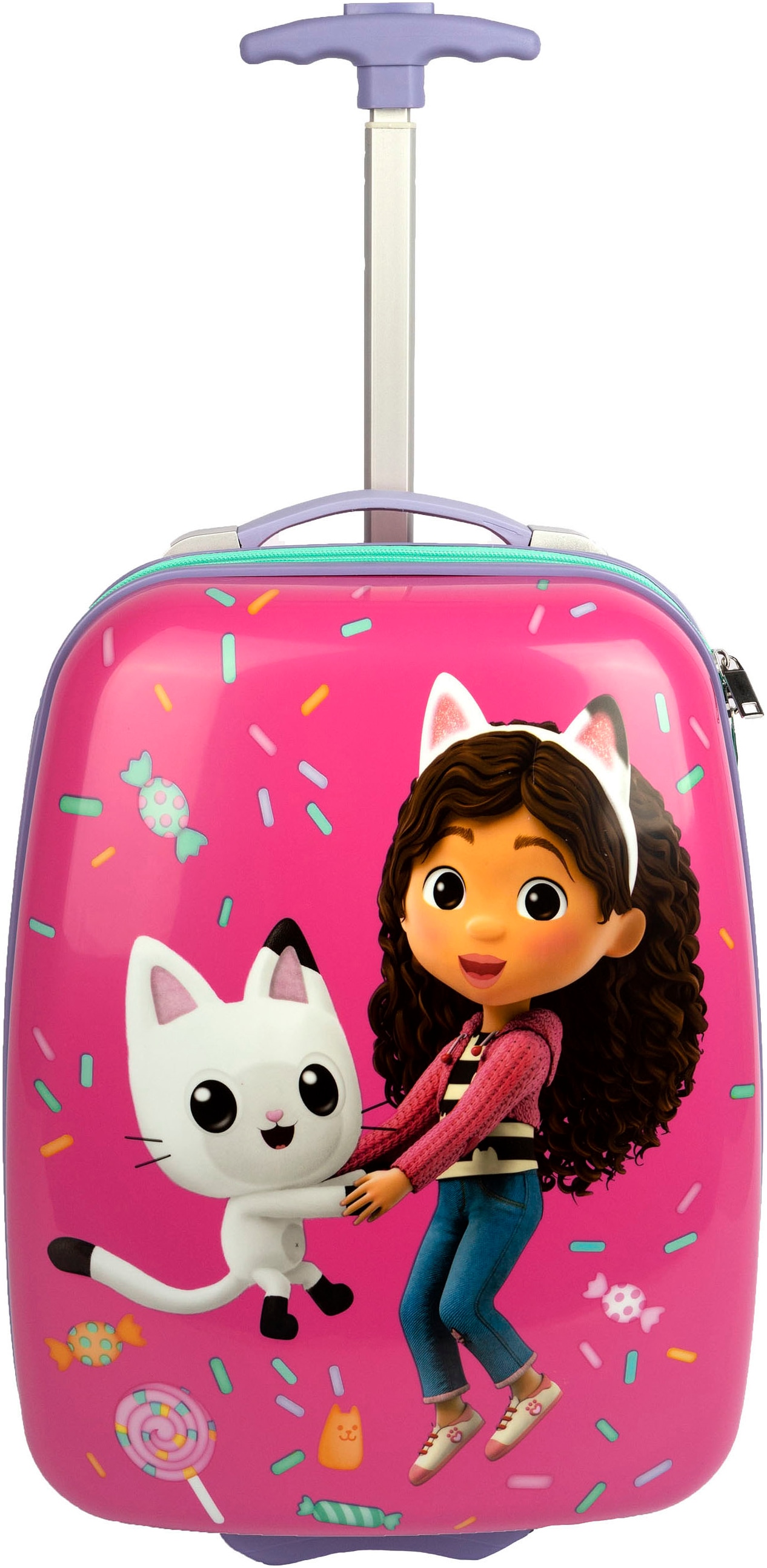 UNDERCOVER Jungen Kinderkoffer "Gabby's Dollhouse, 46 cm", lila, Polycarbonat, bedruckt, Koffer, mit Teleskopstange