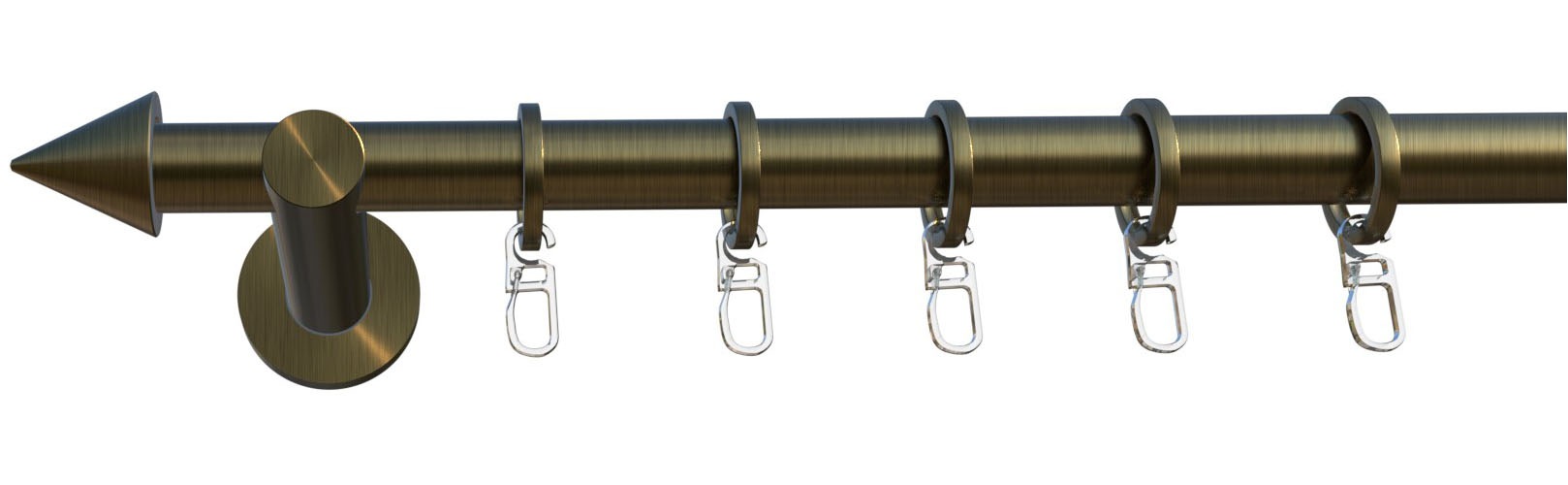 indeko Gardinenstange "Calais" Ø 16 mm 1 läufig-läufig Wunschmaßlänge Komplett-Set inkl. Ringen, Faltenlegehaken und Montagematerial