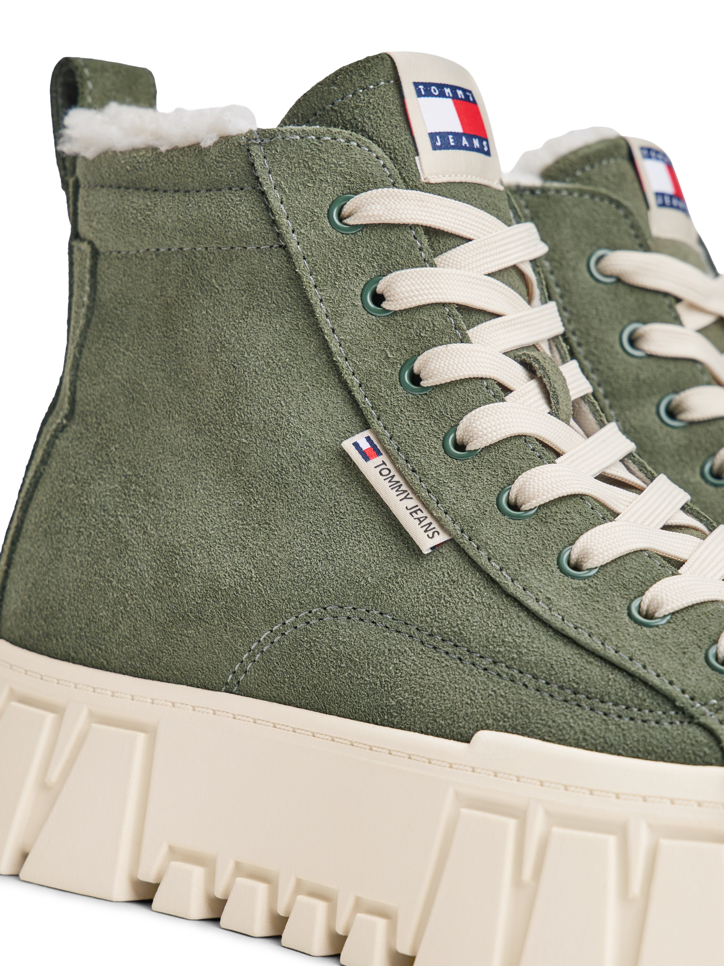Tommy Jeans Winterboots »TJW VULC FLATFORM SUEDE WL«, Schnürboots, High Top-Sneaker mit markanter Plateausohle