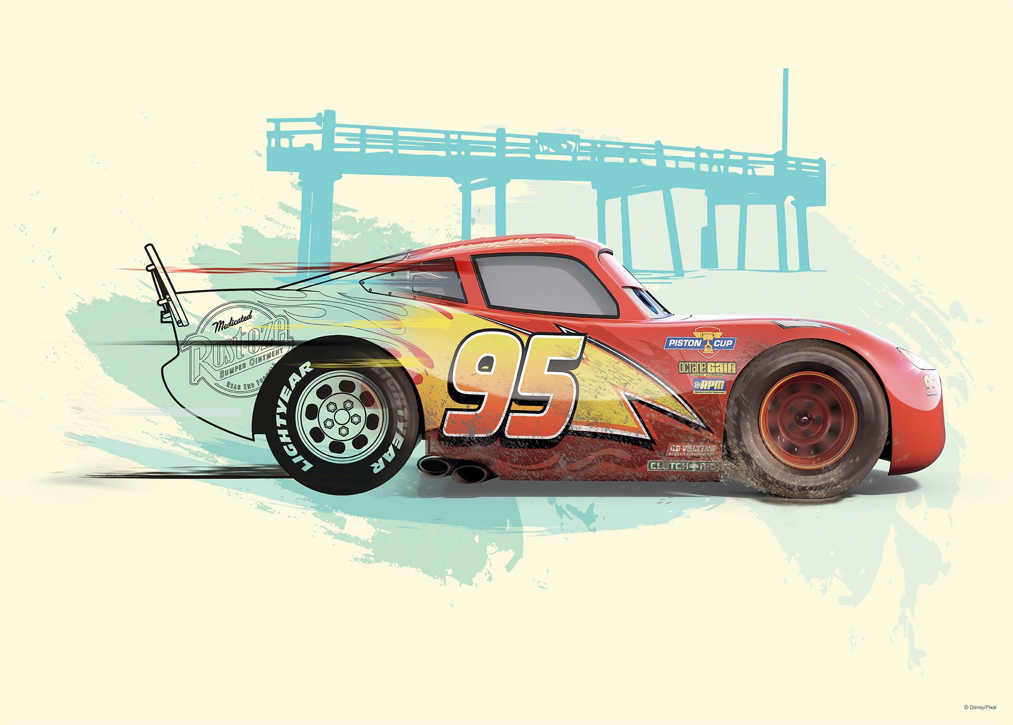 Komar Wandbild "Cars Lightning McQueen" 1 Stk. tlg. Kinderzimmer, Schlafzimmer, Wohnzimmer