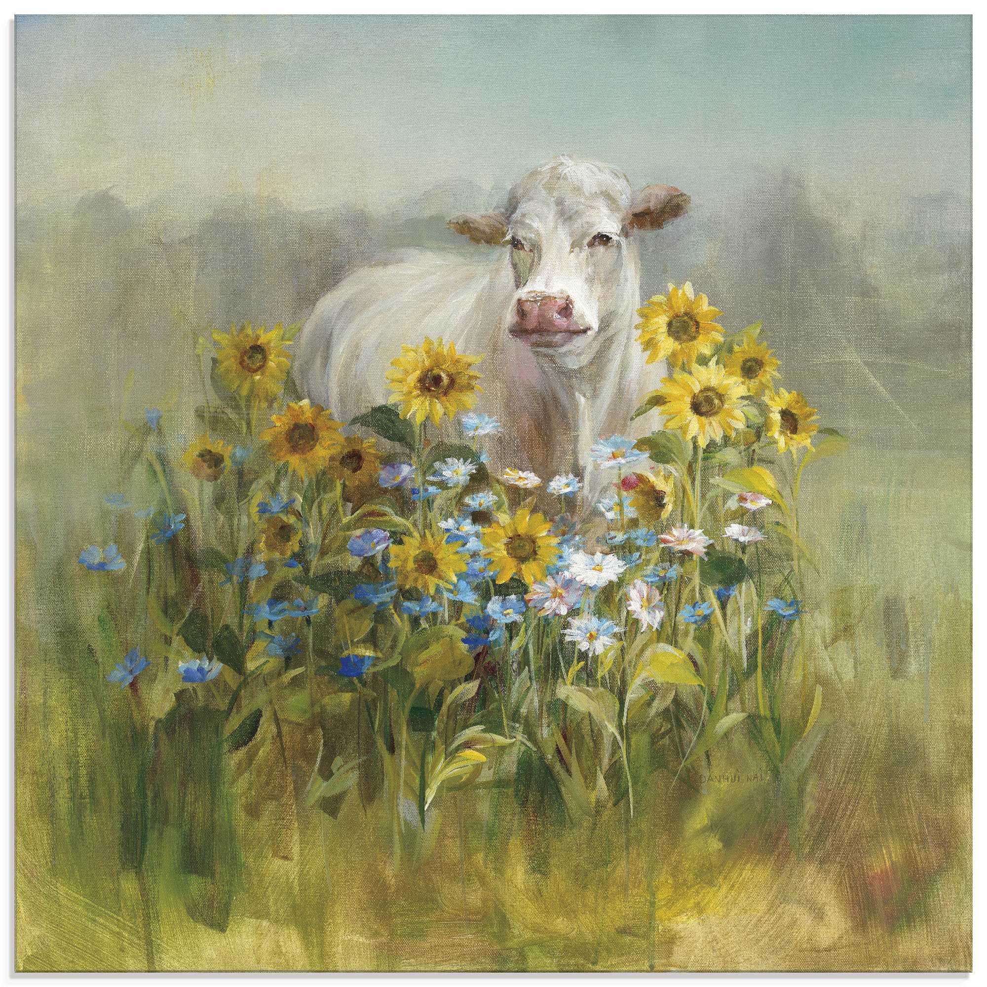 Glasbild ARTLAND "Farm and Field I", farbe bild(er): grün, B:30cm H:30cm, Bilder, in verschiedenen Größen