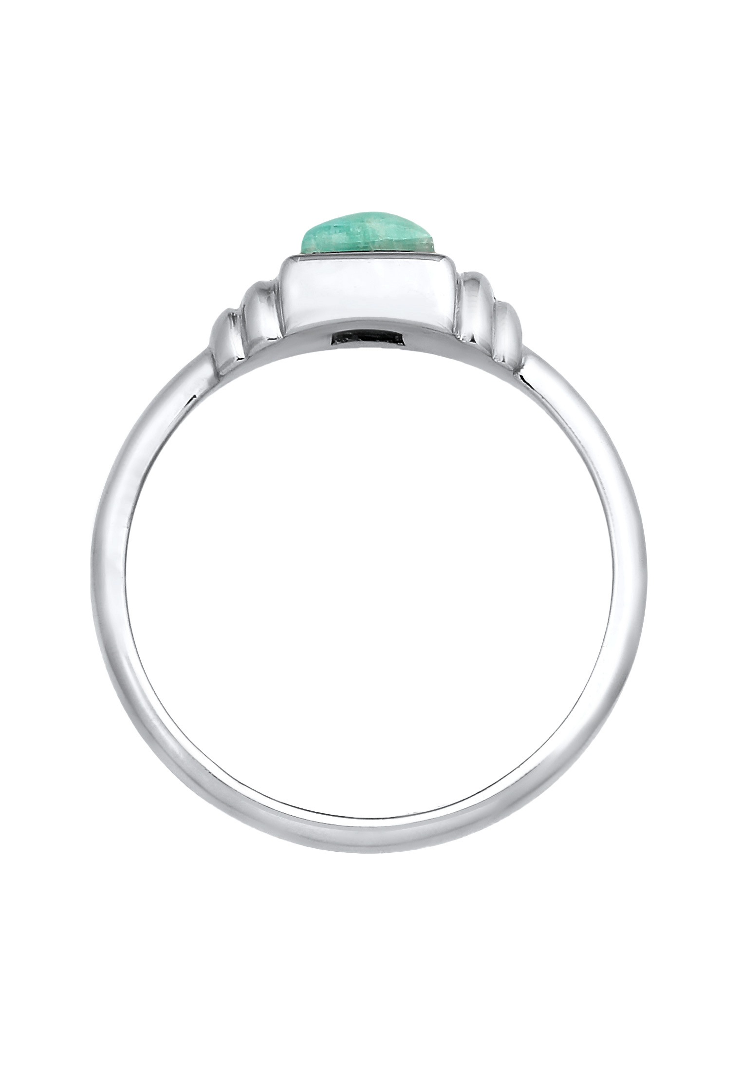 ELLI PREMIUM Ring Amazonite Square Vintage 925 Sterling Silver Size 52 2