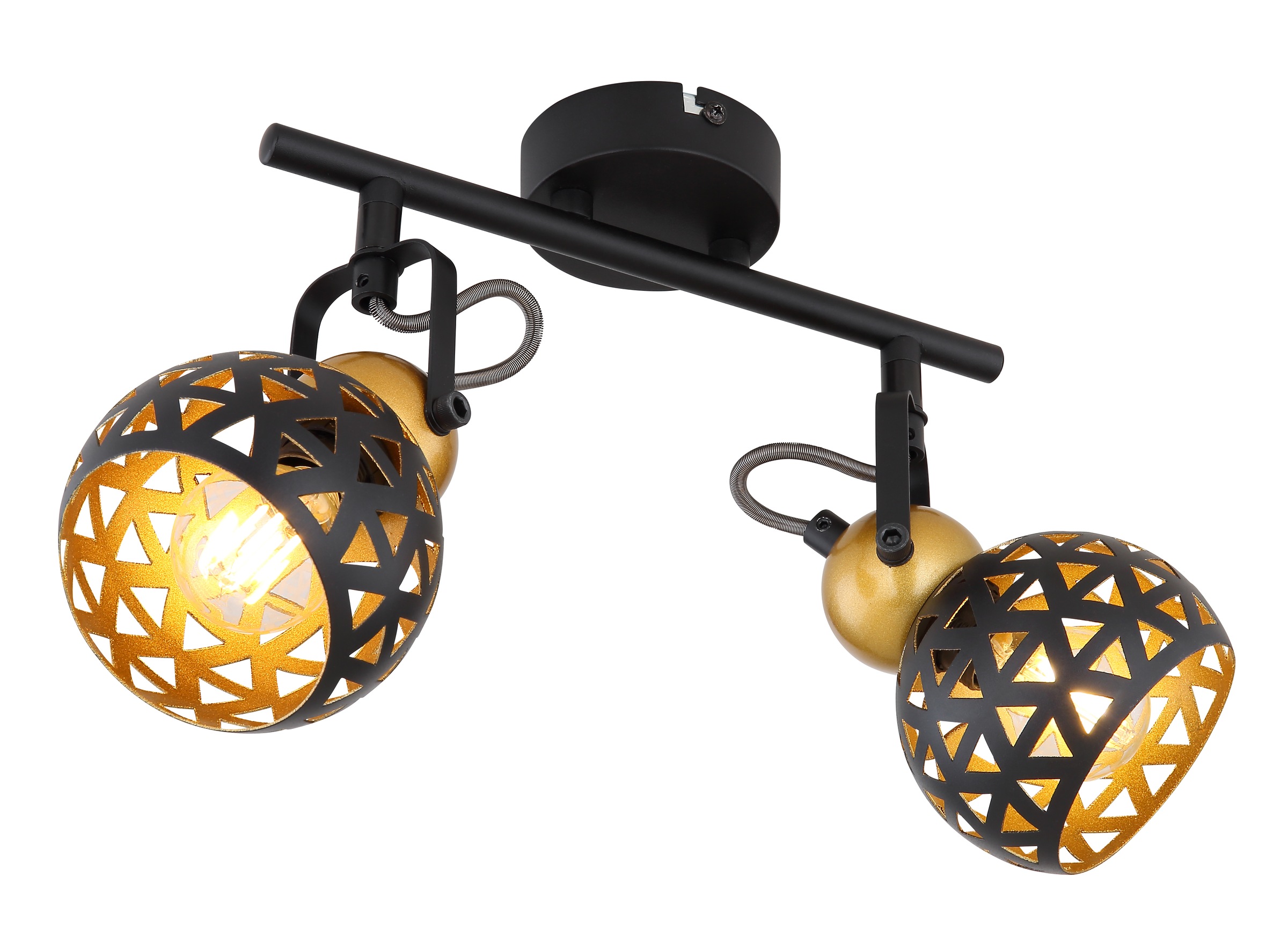 GLOBO LIGHTING Deckenspot »SARRA« E14 1 Stk. Schwarzer Strahler mit Golddekor und Lebensblume-Muster