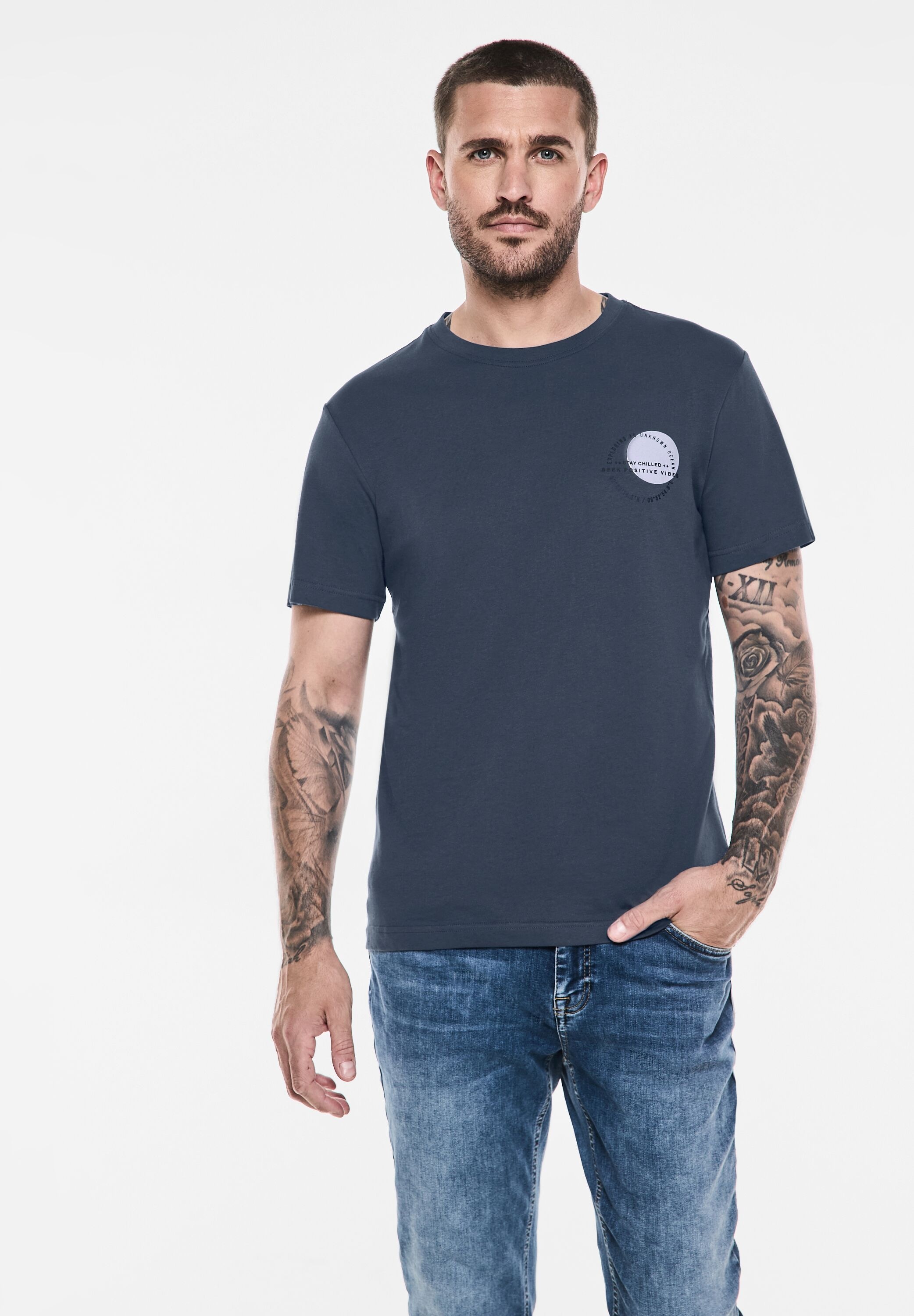 STREET ONE MEN T-Shirt, aus reiner Baumwolle günstig online kaufen