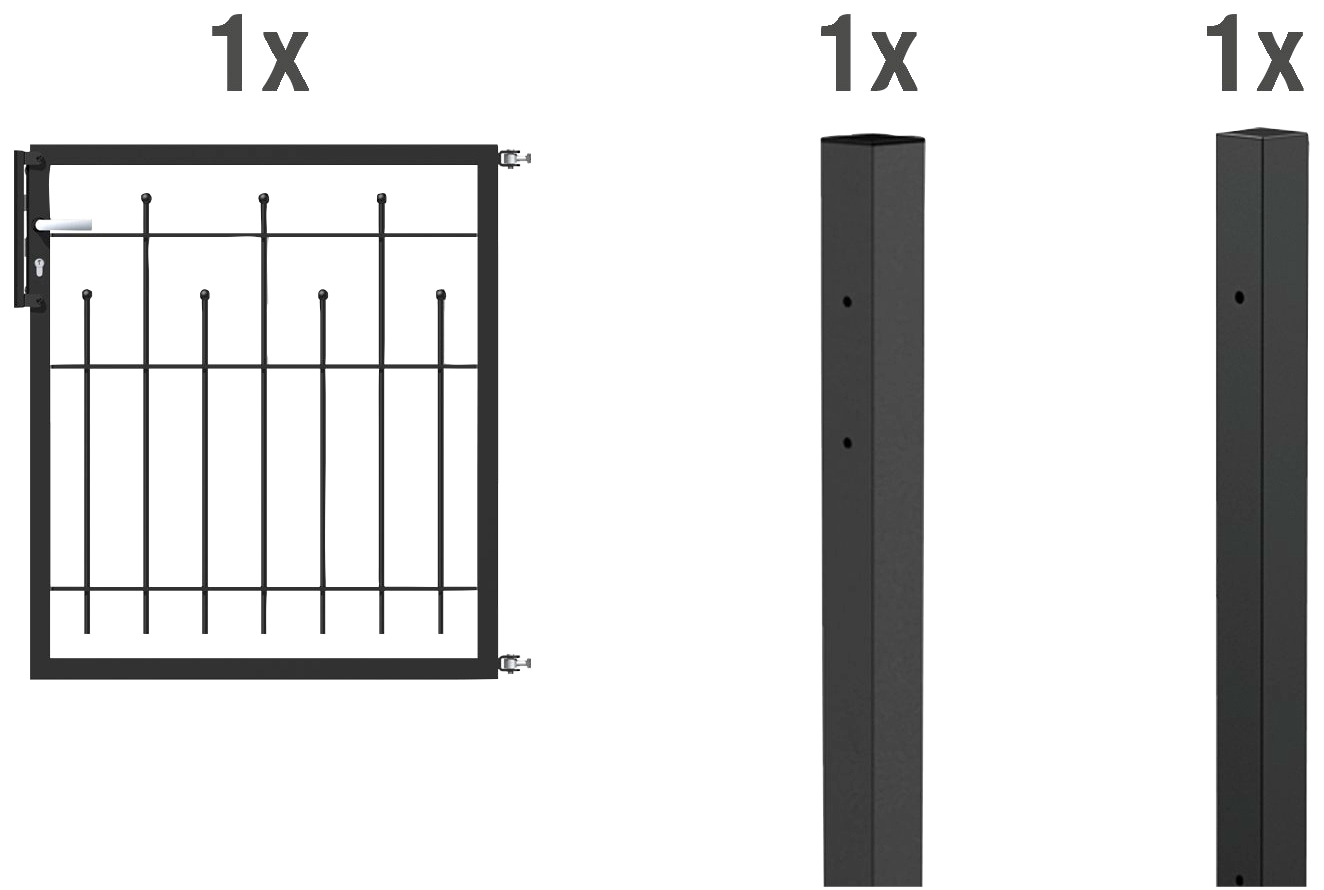 Alberts Zauneinzeltür »Madrid«, Breite: 100 cm, Höhe 80 und 100 cm, feuerverzinkt