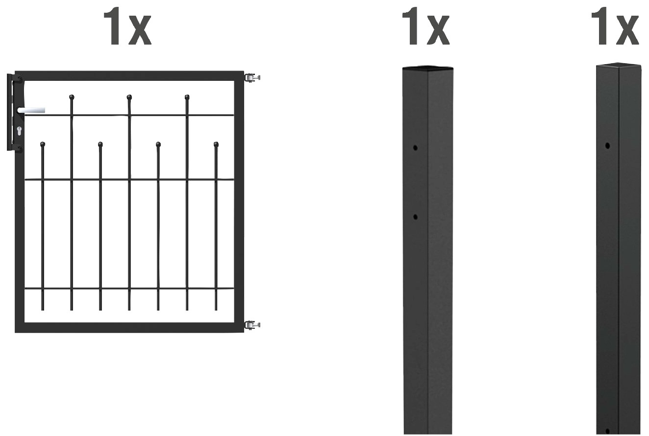 Thumbnail - Alberts Zauneinzeltür "Madrid", Breite: 100 cm, Höhe 80 und 100 cm, feuerverzinkt