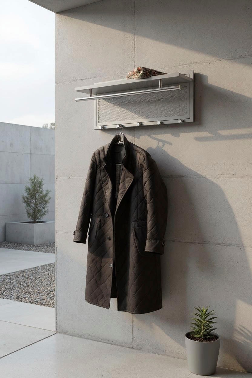 HAKU Wandgarderobe »Wandgarderobe« 1 Stk. tlg. rechteckig- aus Textil Grau - B/T/H 60/50/173 cm